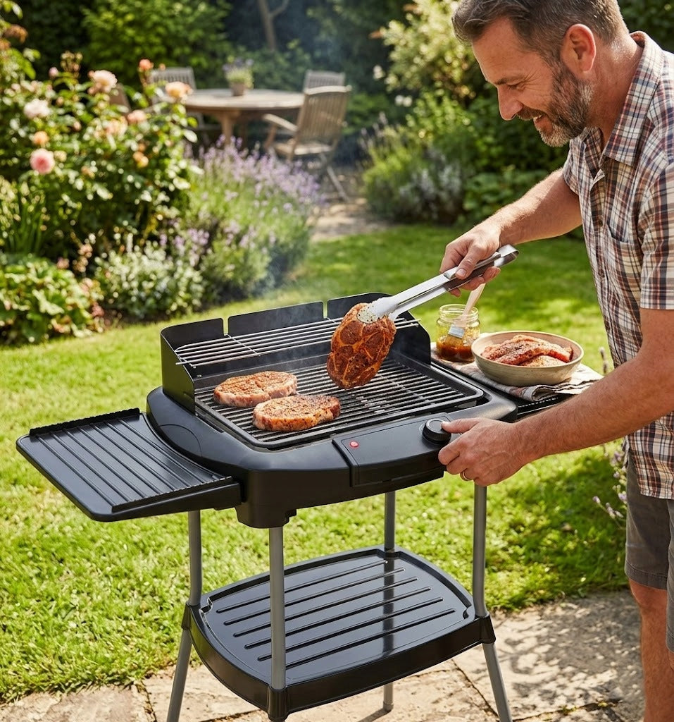 Electric Grill Folding Standing BALCONY GARDEN TERRACE AND FOR KITCHEN 2800W Packaging status original