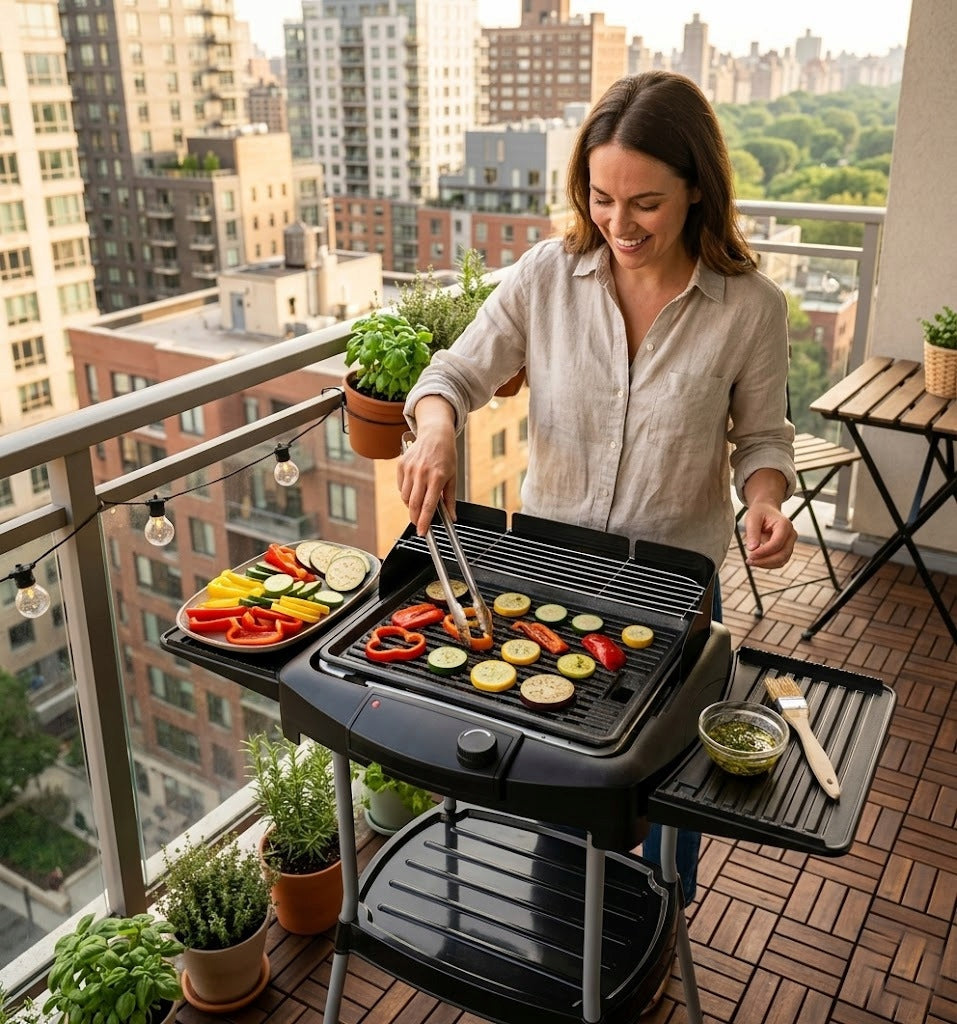 Electric Grill Folding Standing BALCONY GARDEN TERRACE AND FOR KITCHEN 2800W Power rating 2800 W