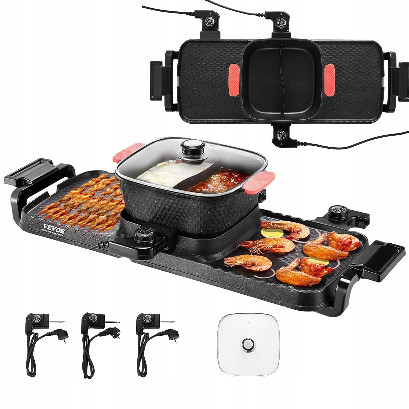 Electric Grill Hot Pot 2in1 Korean BBQ Shabu-Shabu 2300W 3,25L