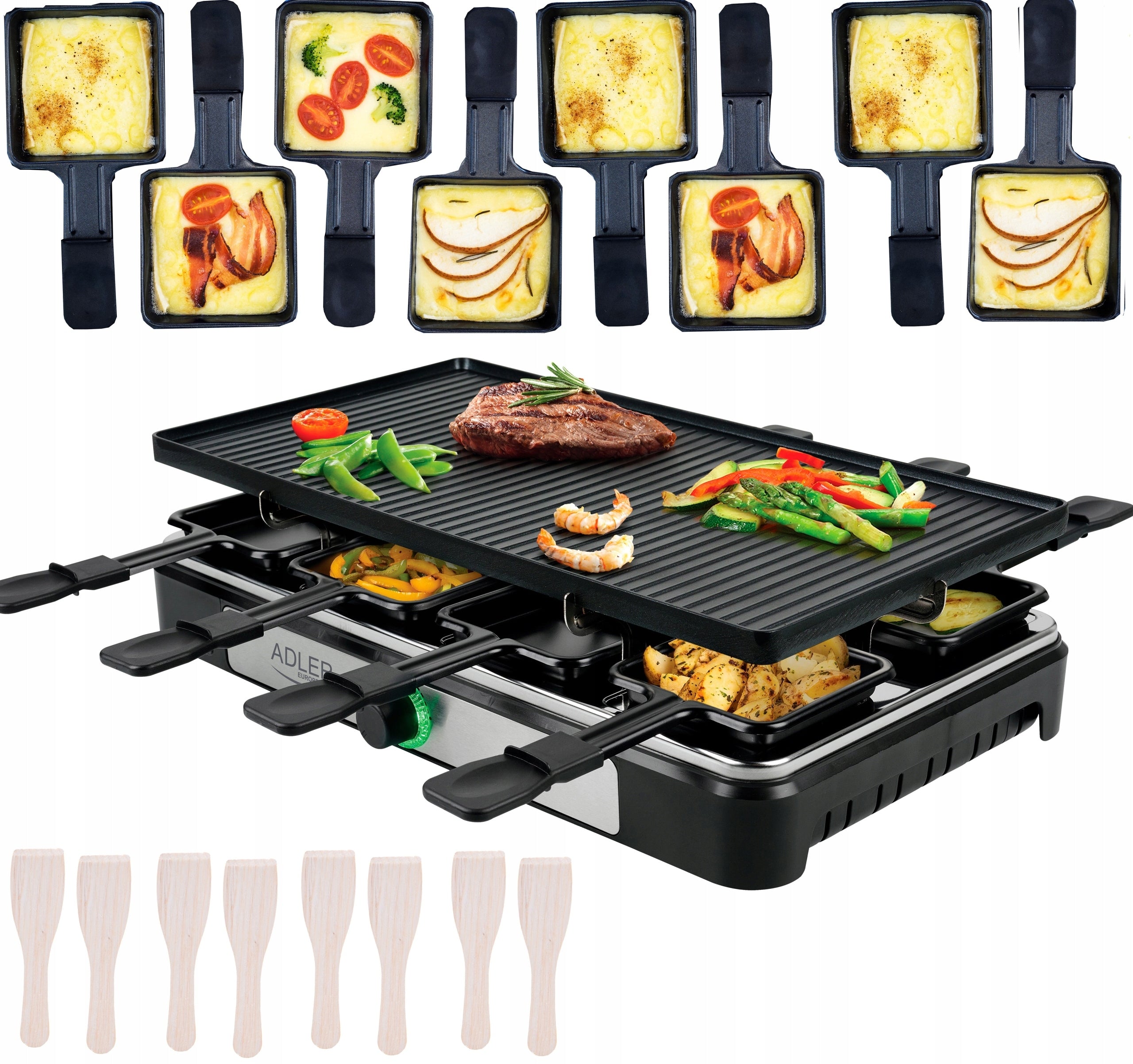 Electric Grill Large Garden Table MultiGrill Set for 8 People