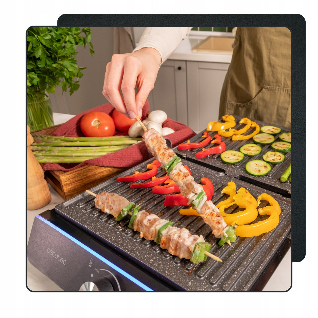 Electric Grill Lockable Toaster Rock’nGrill Blaze Neon 2200 W Brand Cecotec