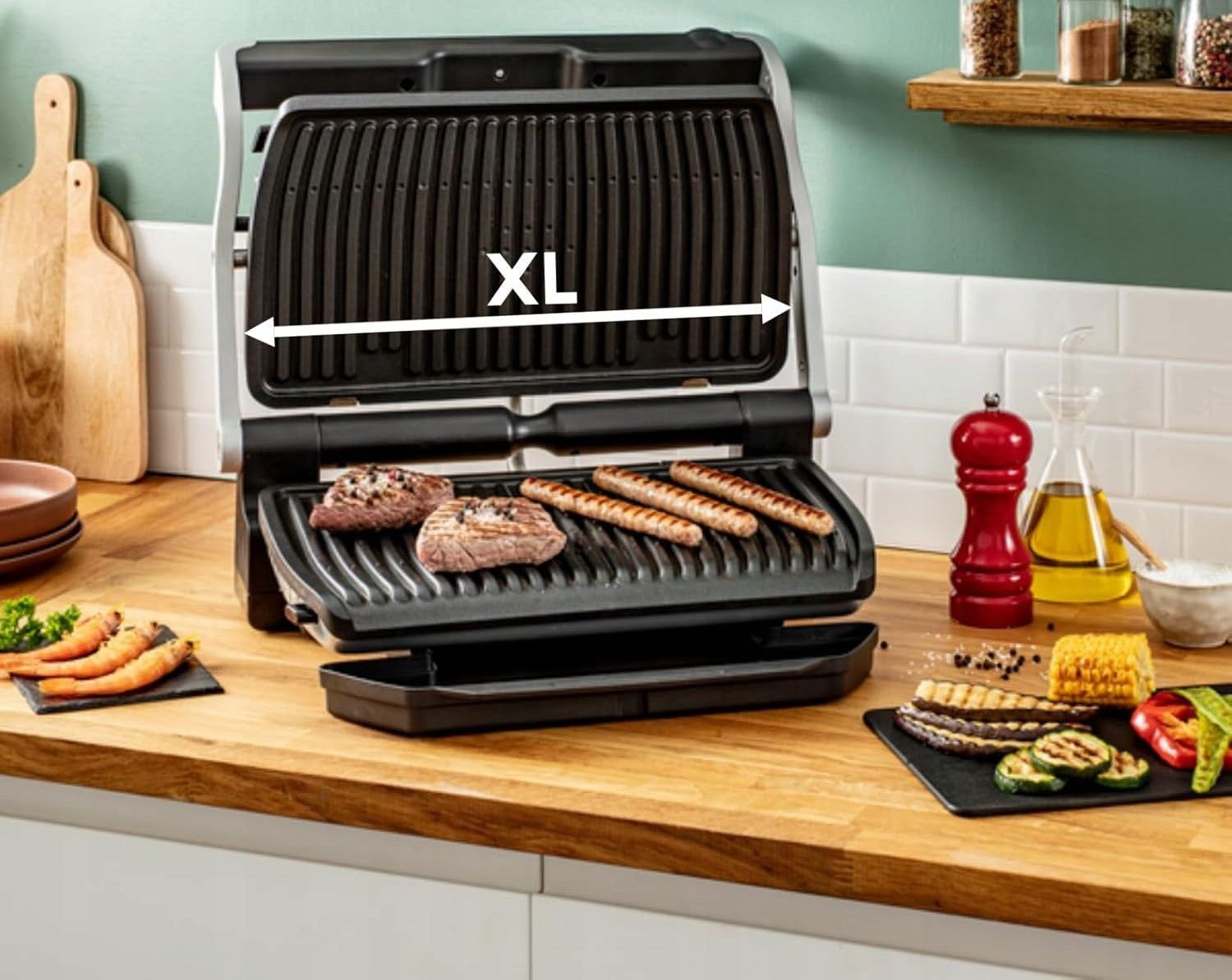 Electric Grill MOULINEX OptiGrill+ XL GI722D 2000W Brand Moulinex