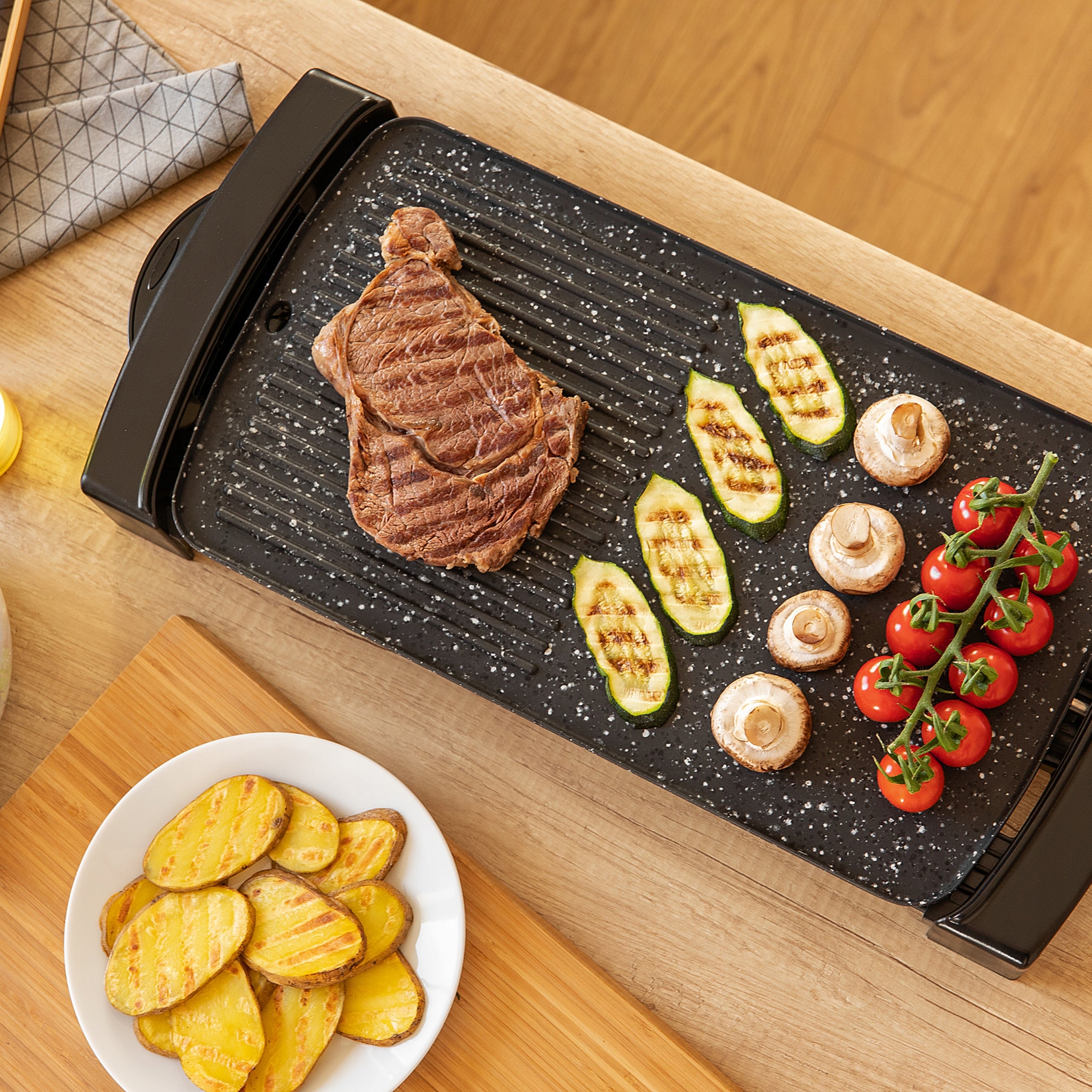 Electric Grill Portable Table Sencor 2in1 Flat Rib Plate 2300W Temperature control yes
