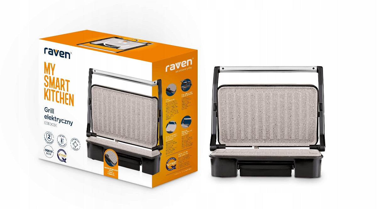 Electric Grill RAVEN EGE003X 900W Non-stick Marble Coating Model EGE003X