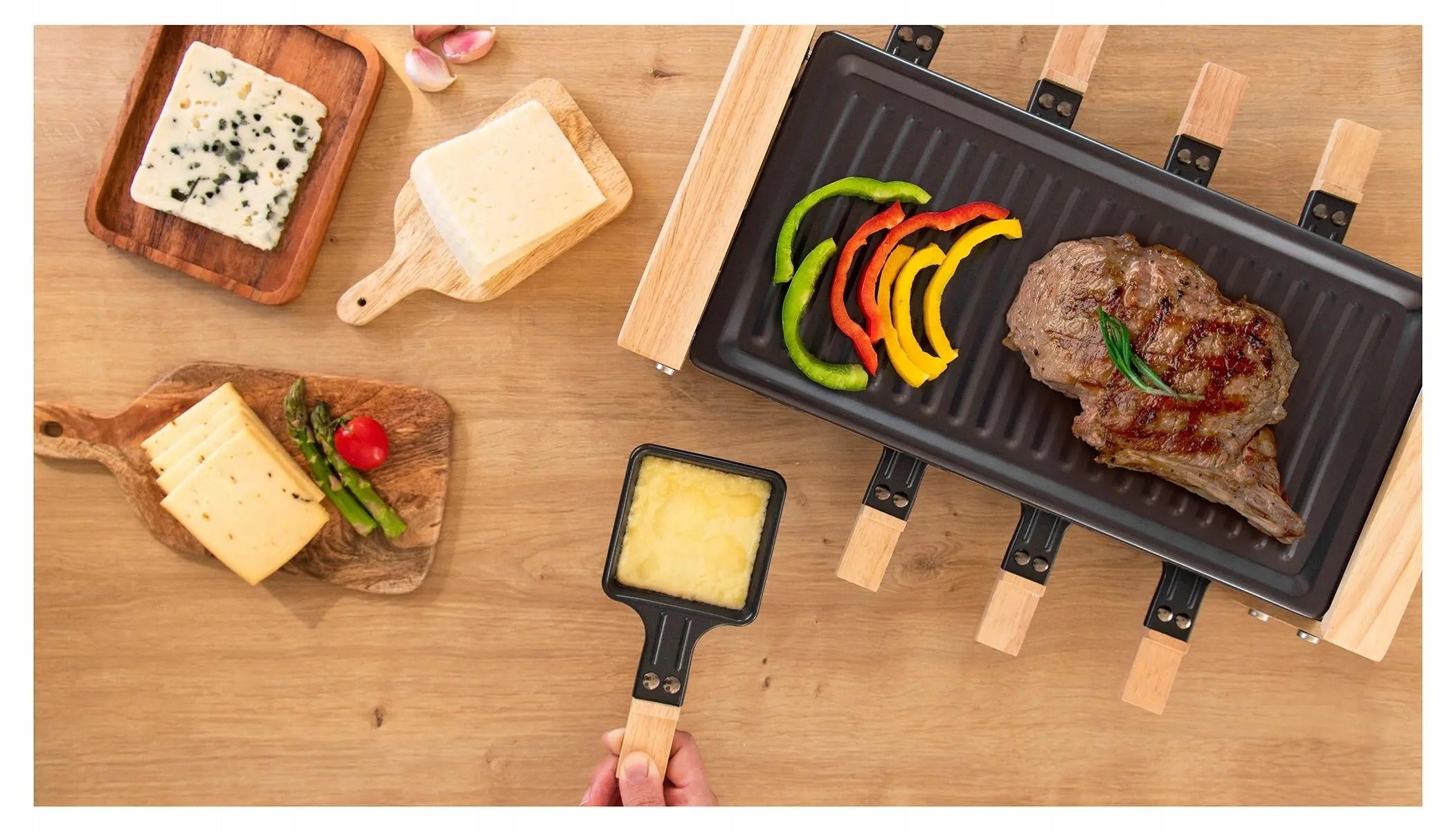 Electric Grill Raclette Cheese&Grill 8200 Wood Black Cecotec 1200W Brand Cecotec