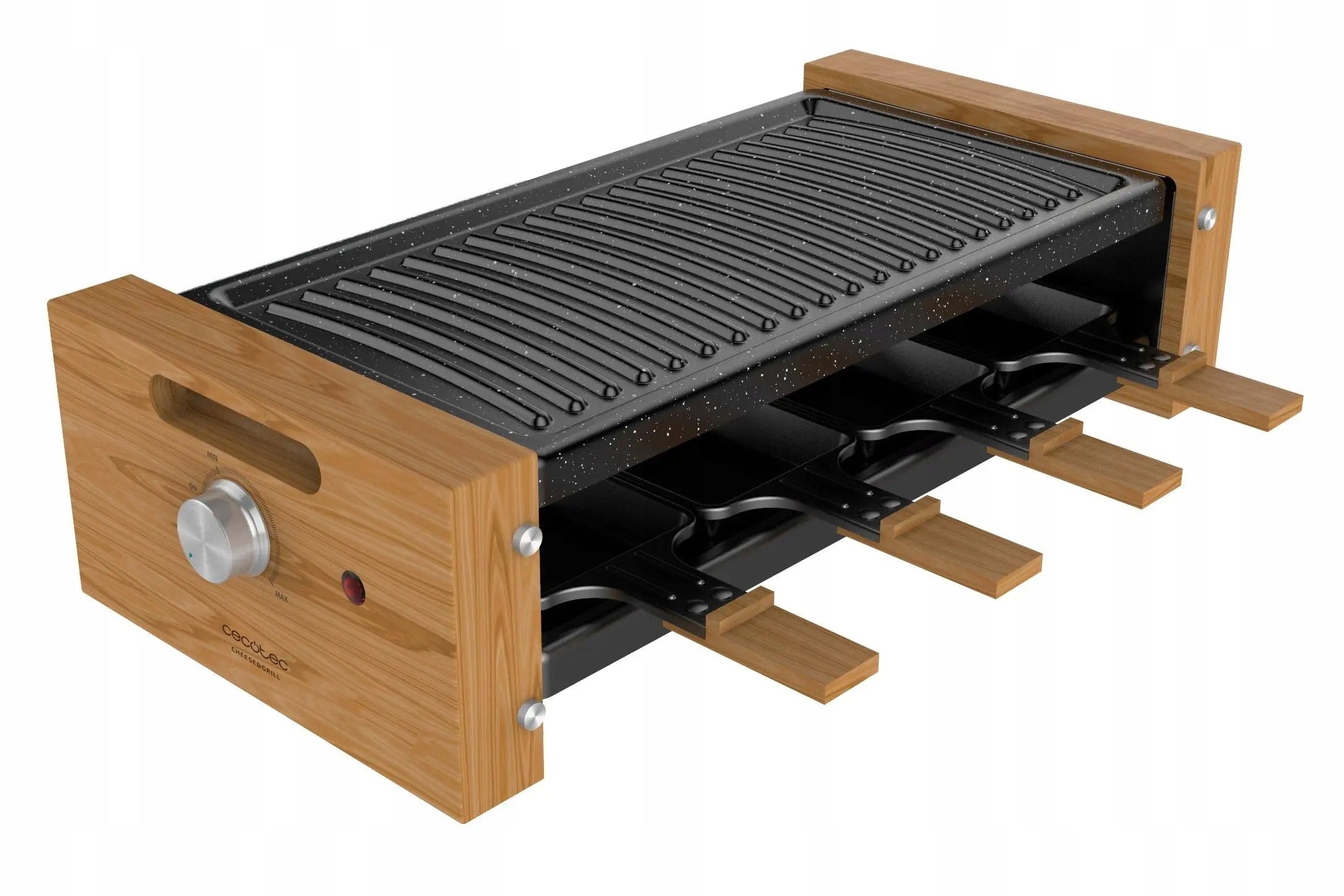 Electric Grill Raclette Cheese&Grill 8200 Wood Black Cecotec 1200W