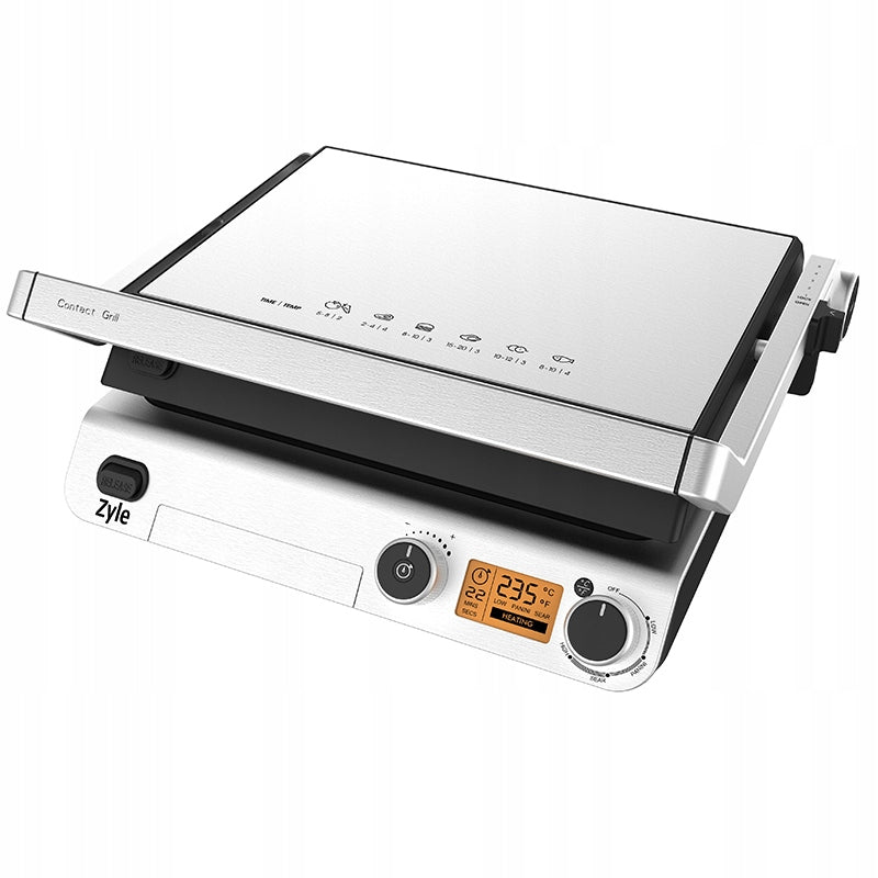 Electric Grill Toaster Panini Zyle 2000W LCD Removable Plates