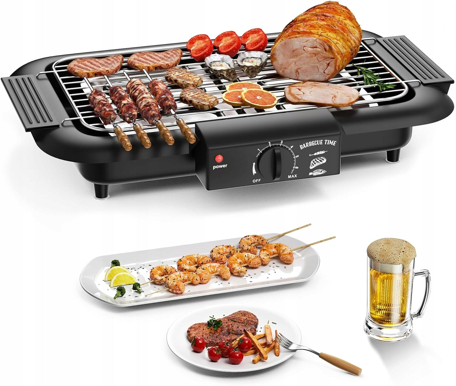 Electric Grill for Balcony Traditional Terrace 2000W Smoke Free Table