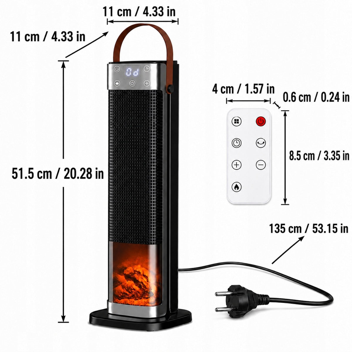 Electric Heater 2000W PTC Ceramic Fan Heater With Remote Control Manufacturer code XYF-Pionowy termowentylator