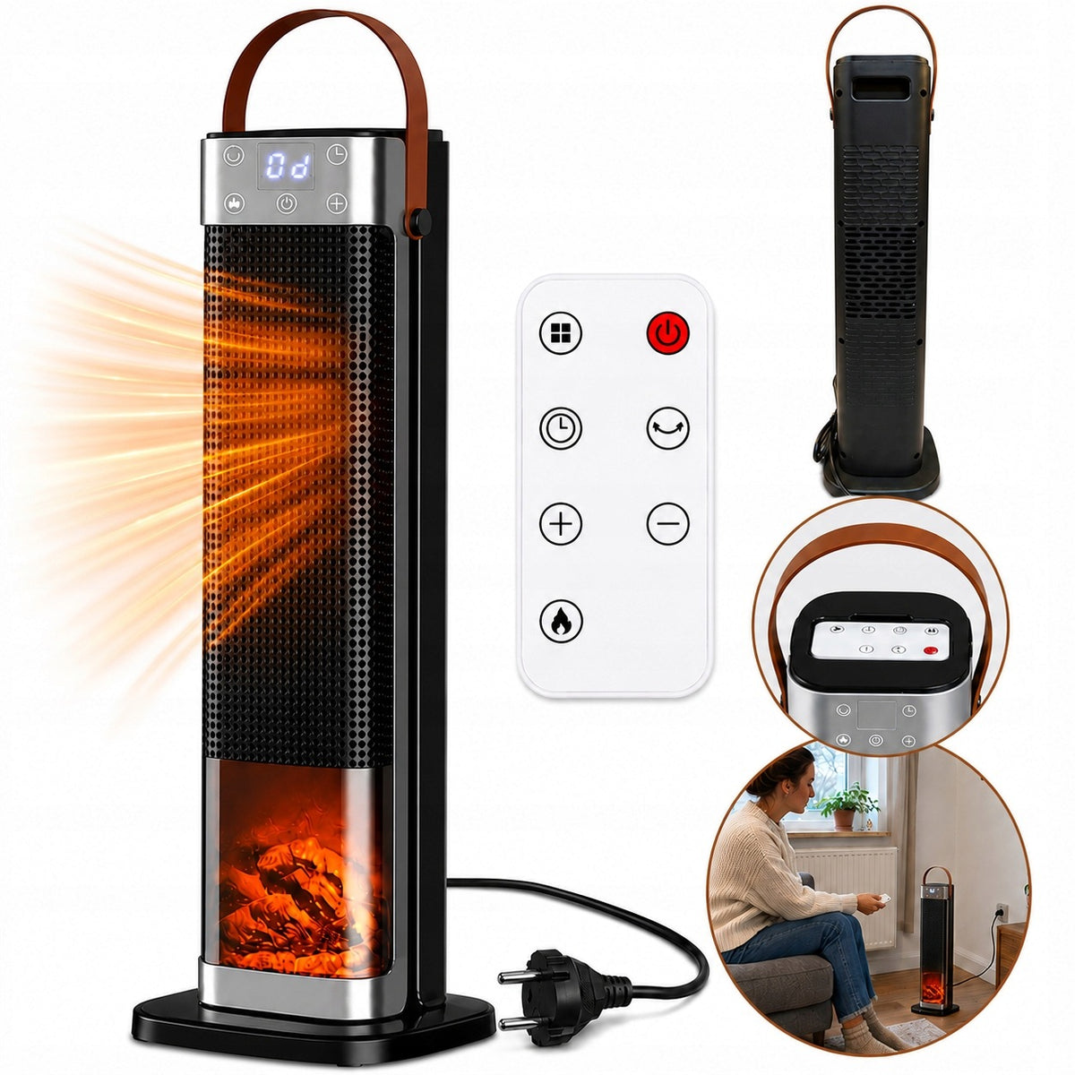 Electric Heater 2000W PTC Ceramic Fan Heater With Remote Control