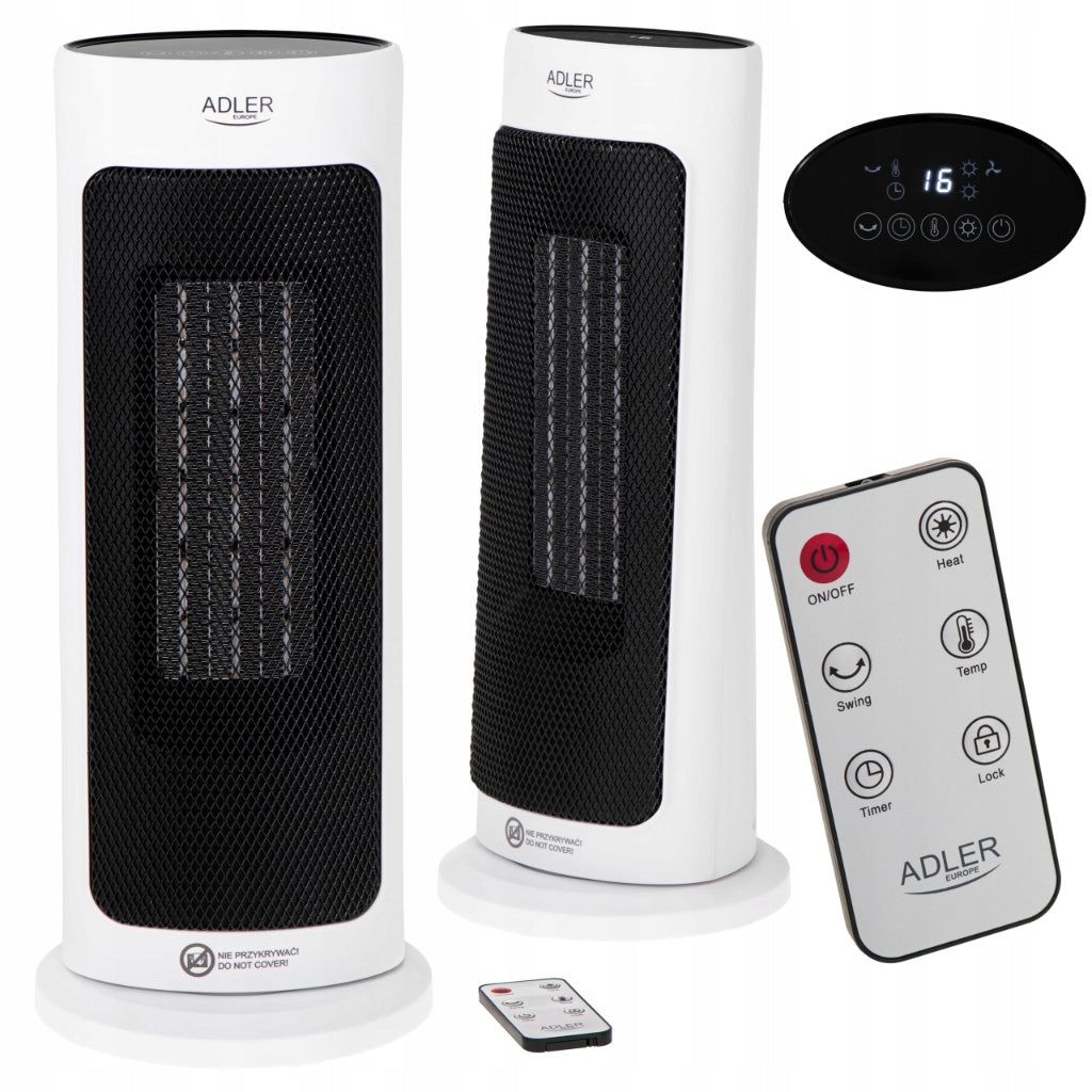 Electric Heater Ceramic Farelka Adjustable Remote Control Fan 2000W