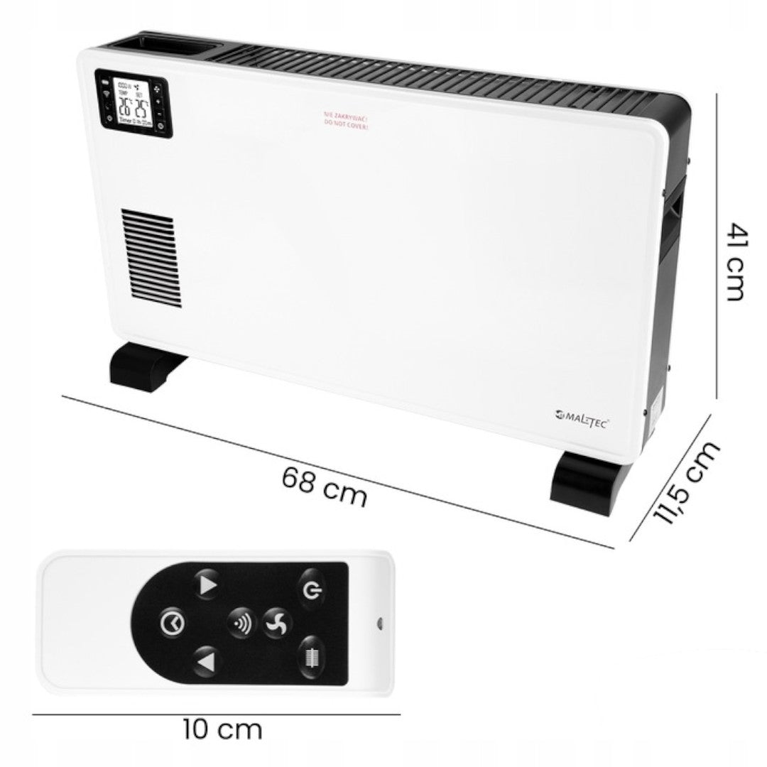 Electric Heater Convector Calorifer MALTEC 2300 W Thermostat Remote Control Packaging status original