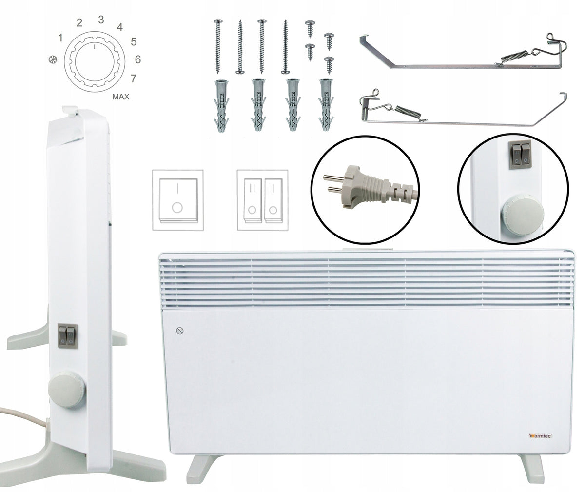 Electric Heater Convector Thermostat Heater IP20 230V EWX-2500W