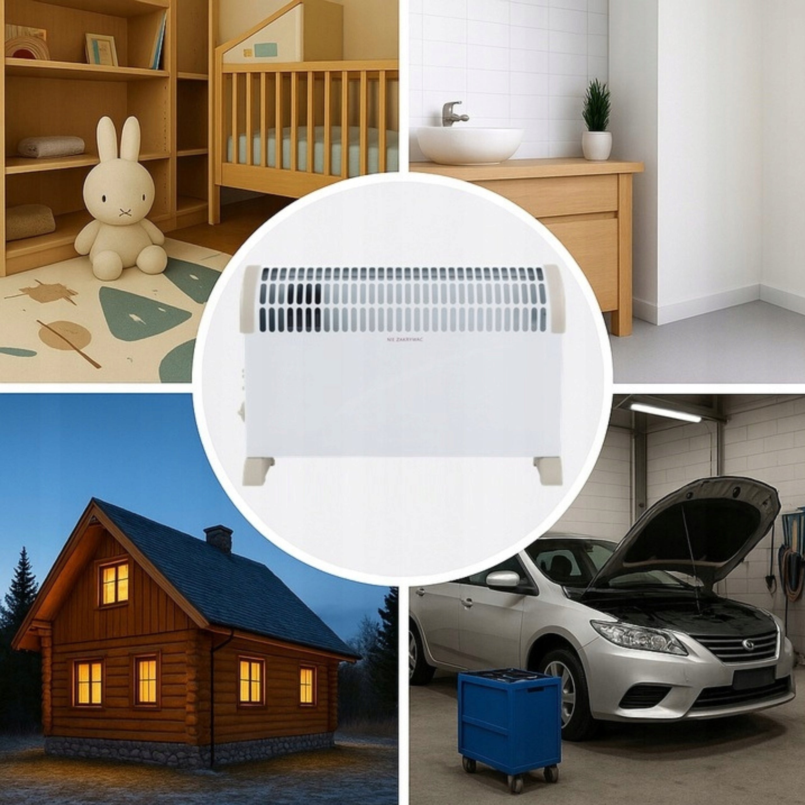 Electric Heater Convector Thermostat Vent 750W 1250W 2000W 3 Modes Packaging status original