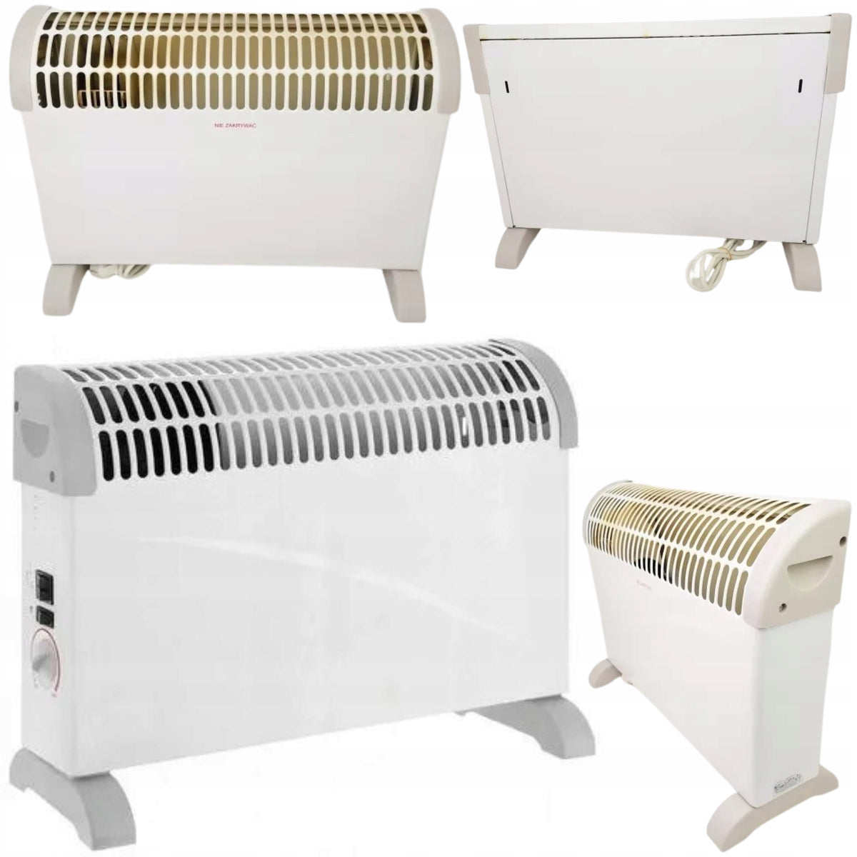 Electric Heater Convector Thermostat Vent 750W 1250W 2000W 3 Modes