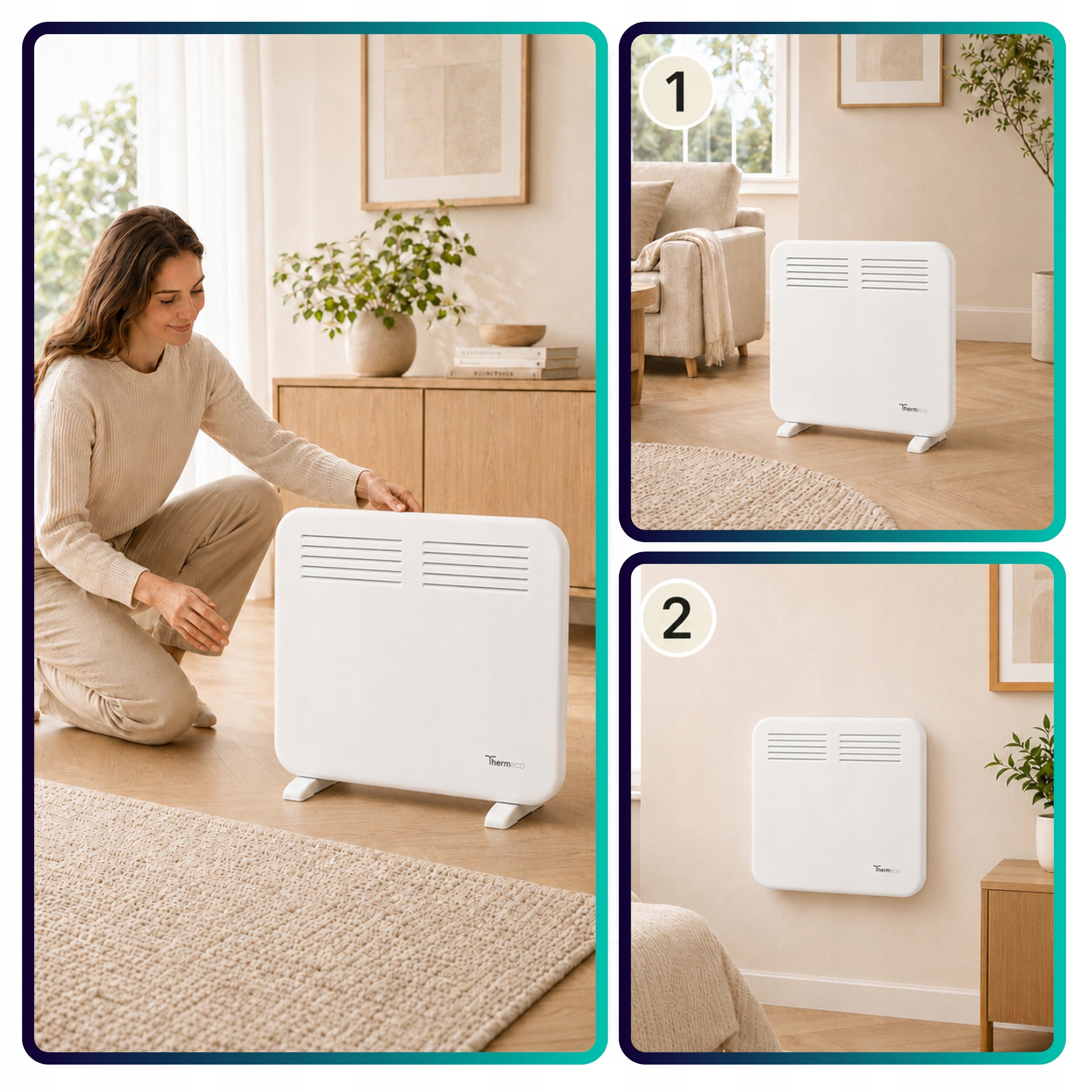Electric Heater Energy Efficient Wall Convector 500W White Wifi Manufacturer code Simpla 05+
