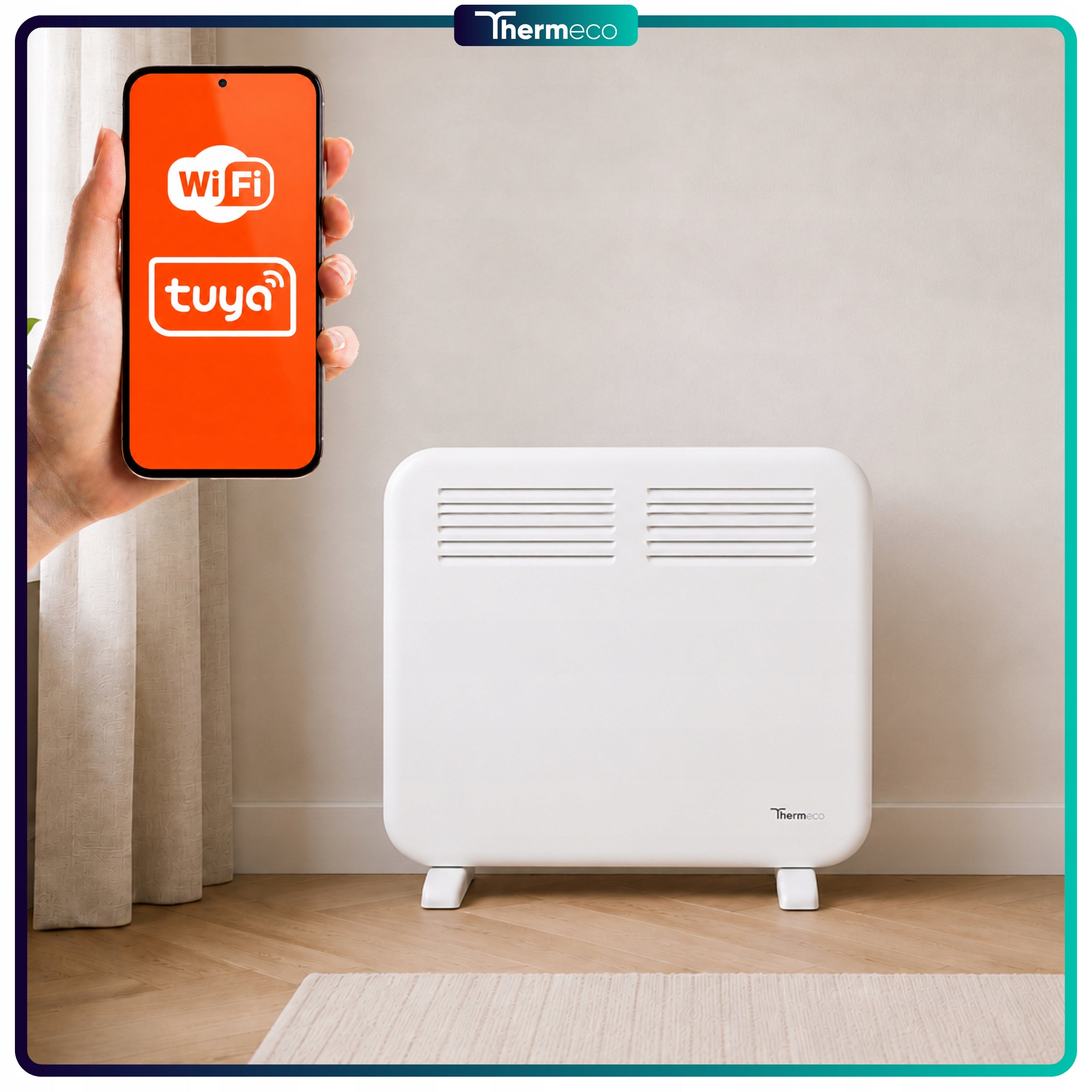 Electric Heater Energy Efficient Wall Convector 500W White Wifi Packaging status original