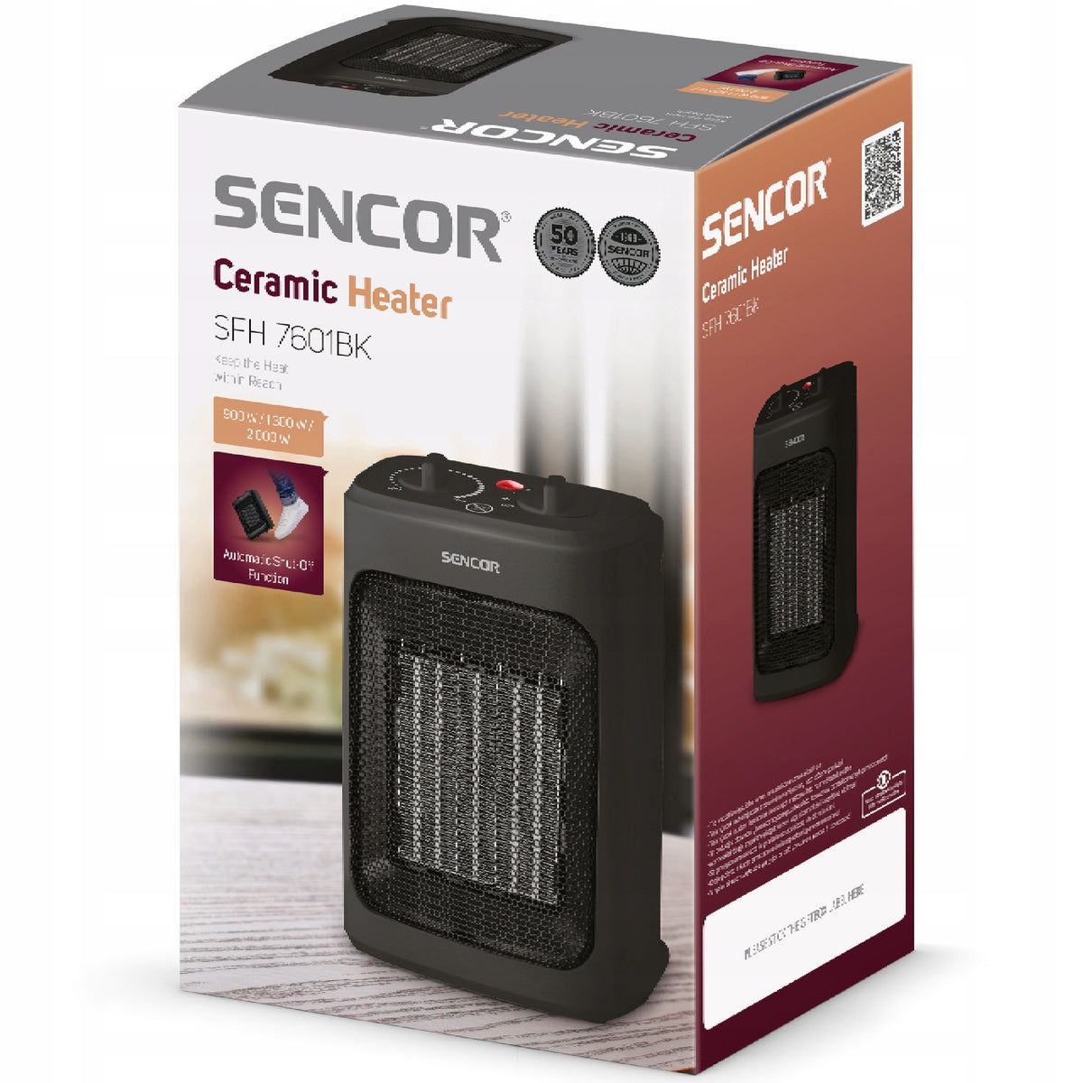 Electric Heater Sencor SFH 7601BK 15m2 2000W Packaging status original