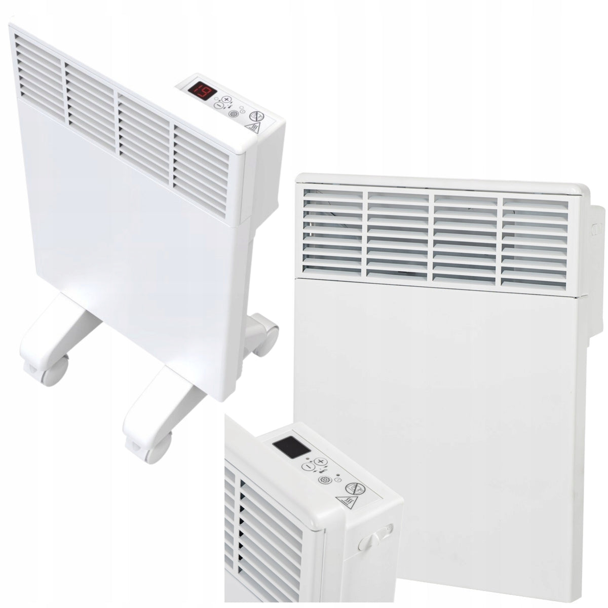 Electric Heater Thermostat Wall Programmer Display White 500W
