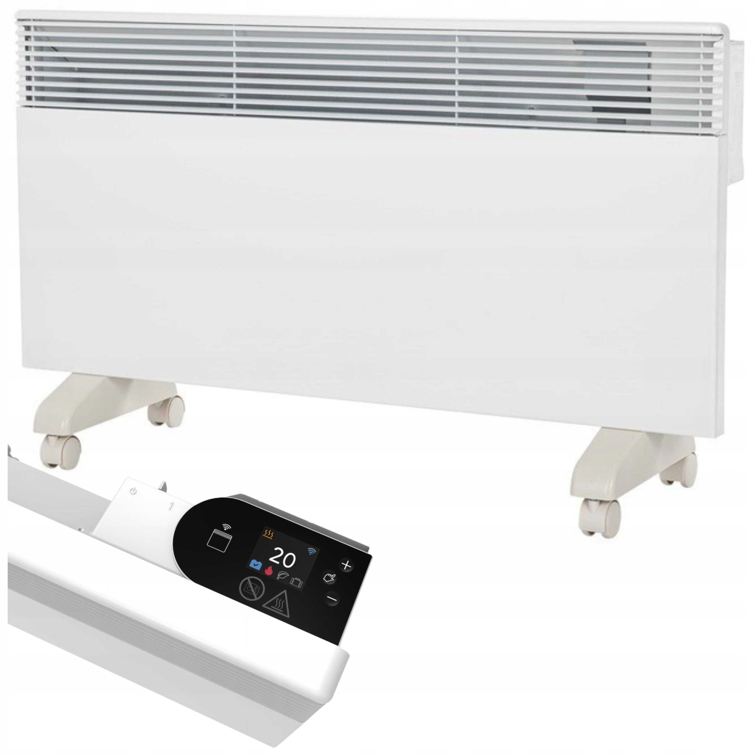 Electric Heater Thermostat Wall Programmer Solid WiFi White 2500W