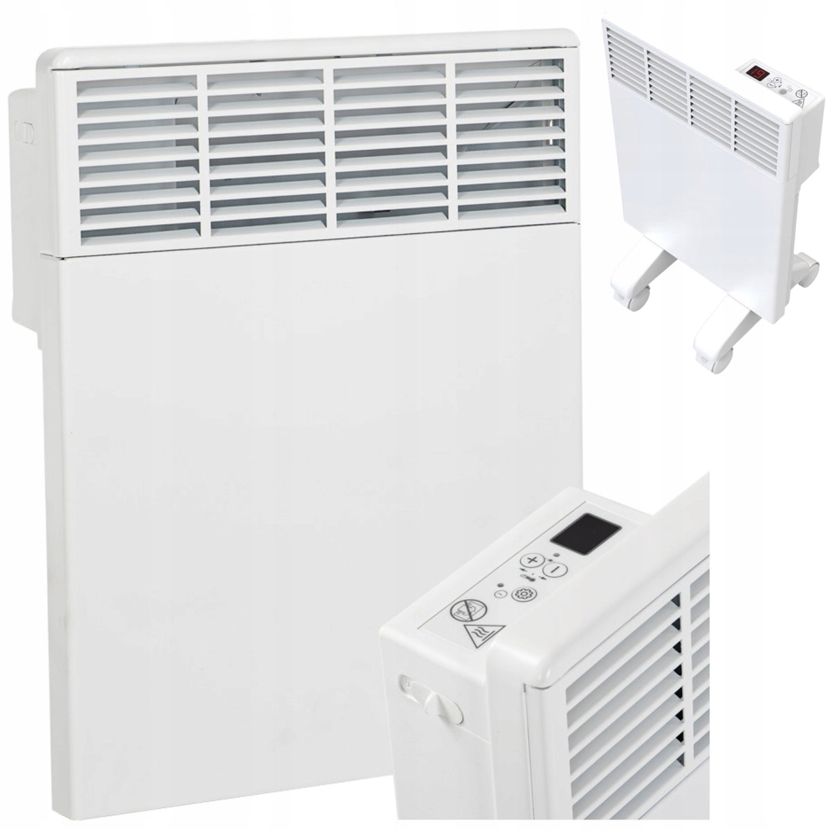 Electric Heater Thermostat Wall Programmer White 500W Display