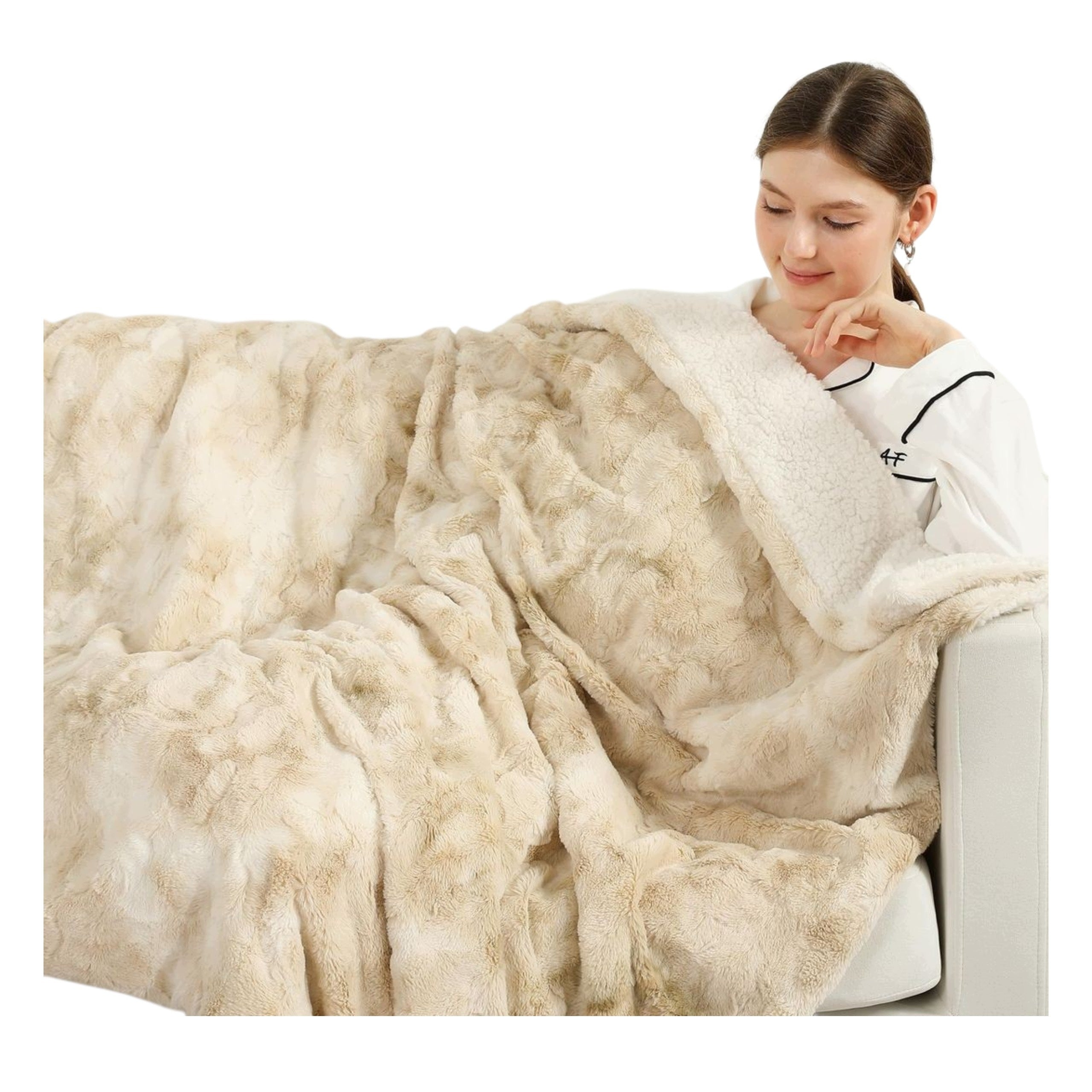 Electric Heating Blanket 150x200 cm 6 Degrees Warm Timer 10h Cream-White