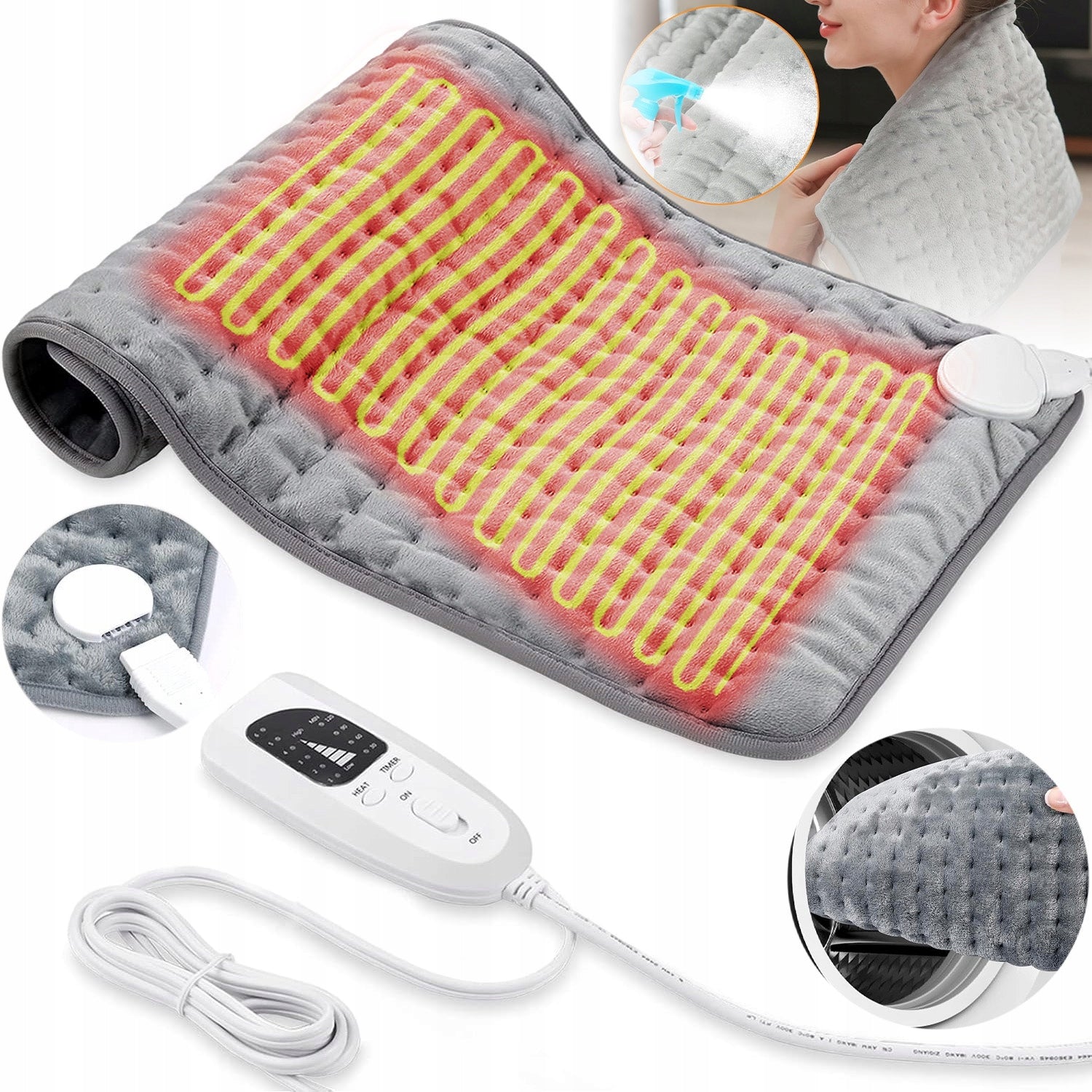 Electric Heating Blanket With Timer And 2m Wire Mat For Painful Places