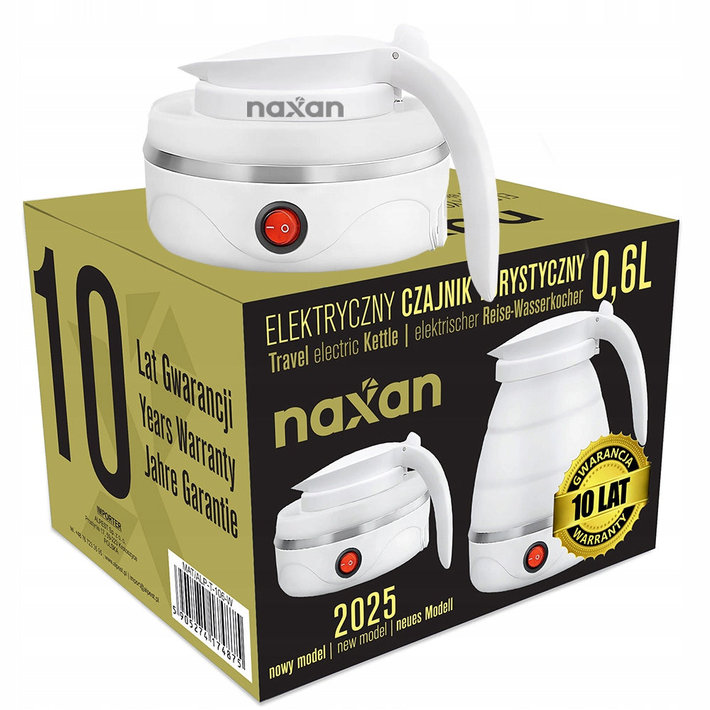Electric Hiking Kettle 0,6L 600W Folding Travel Small Flat Material metal synthetic material