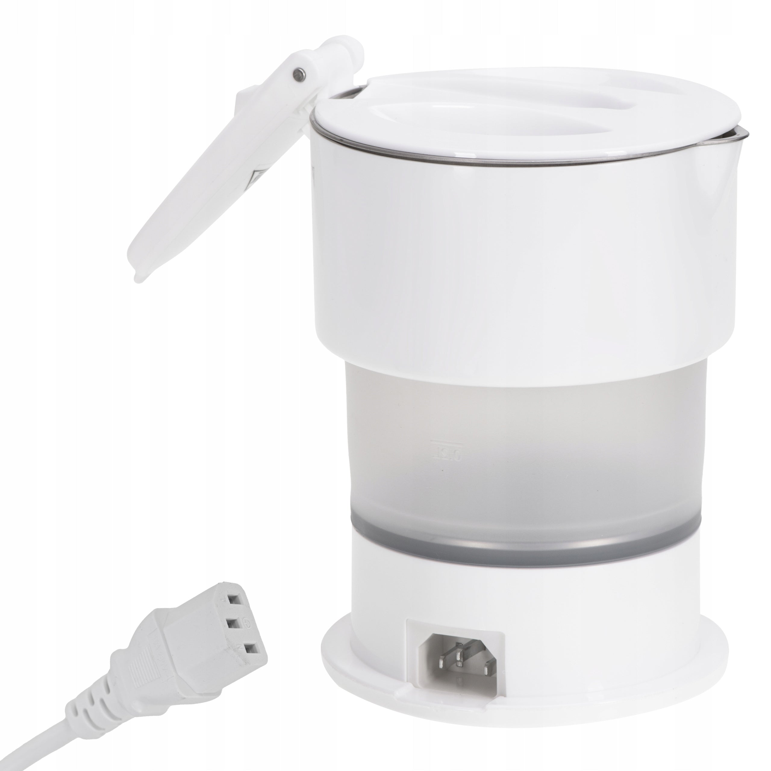 Electric Hiking Kettle Folding 0,6L 600W Small Silicone Travel Dominant color white