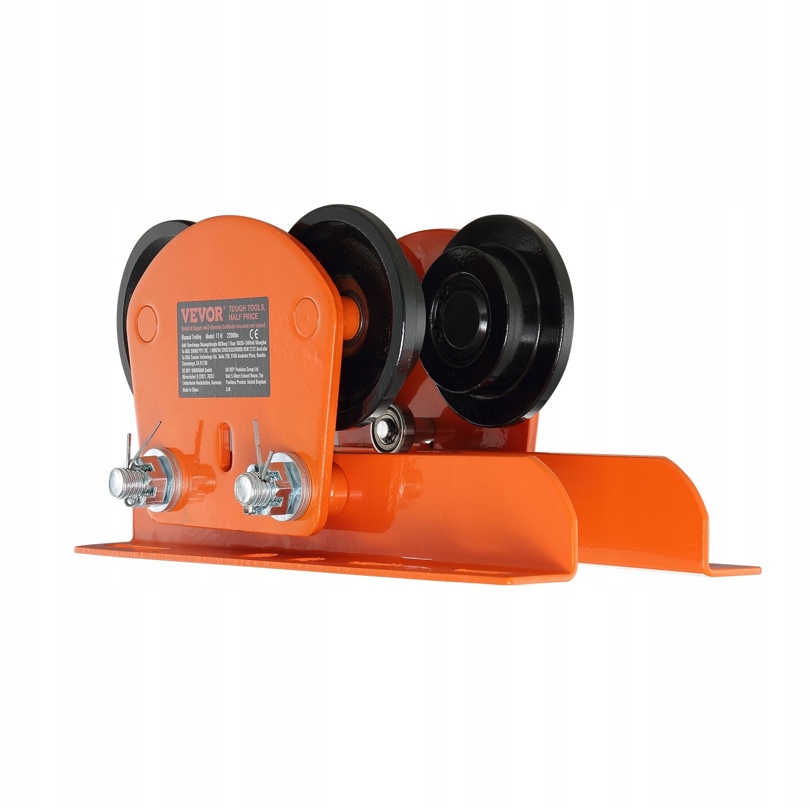 Electric Hoist Manual Trolley 2200 lbs 1 Ton 2.68-4.33 inch for I Beam