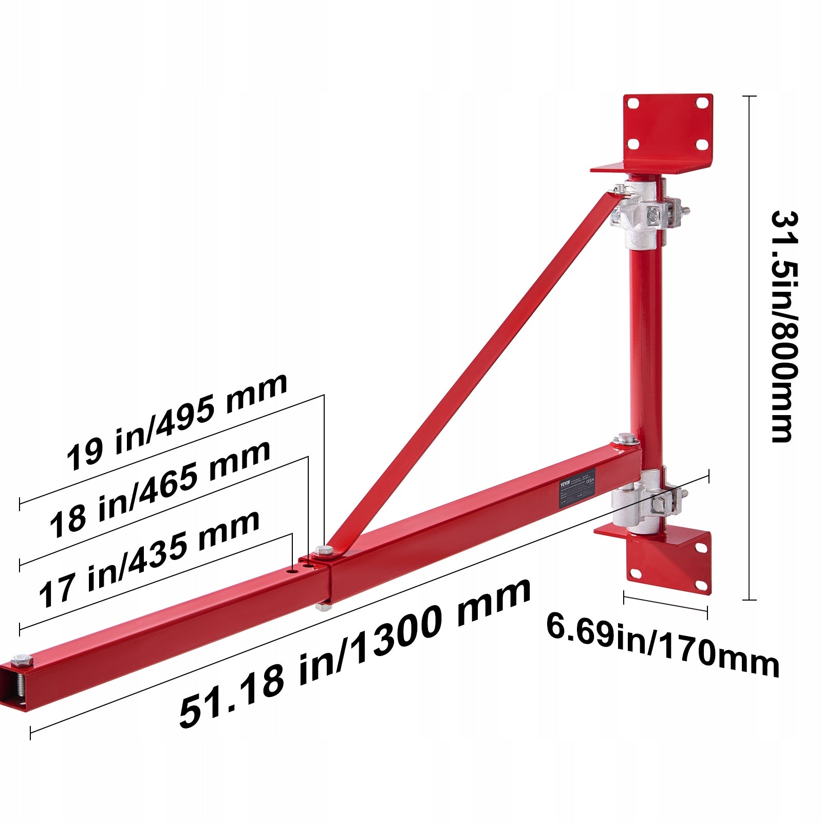 Electric Hoist Support Arm 600kg Steel 180° Swivel Winch Workshop Garage Manufacturer code HLZJTZ200100C8VJT