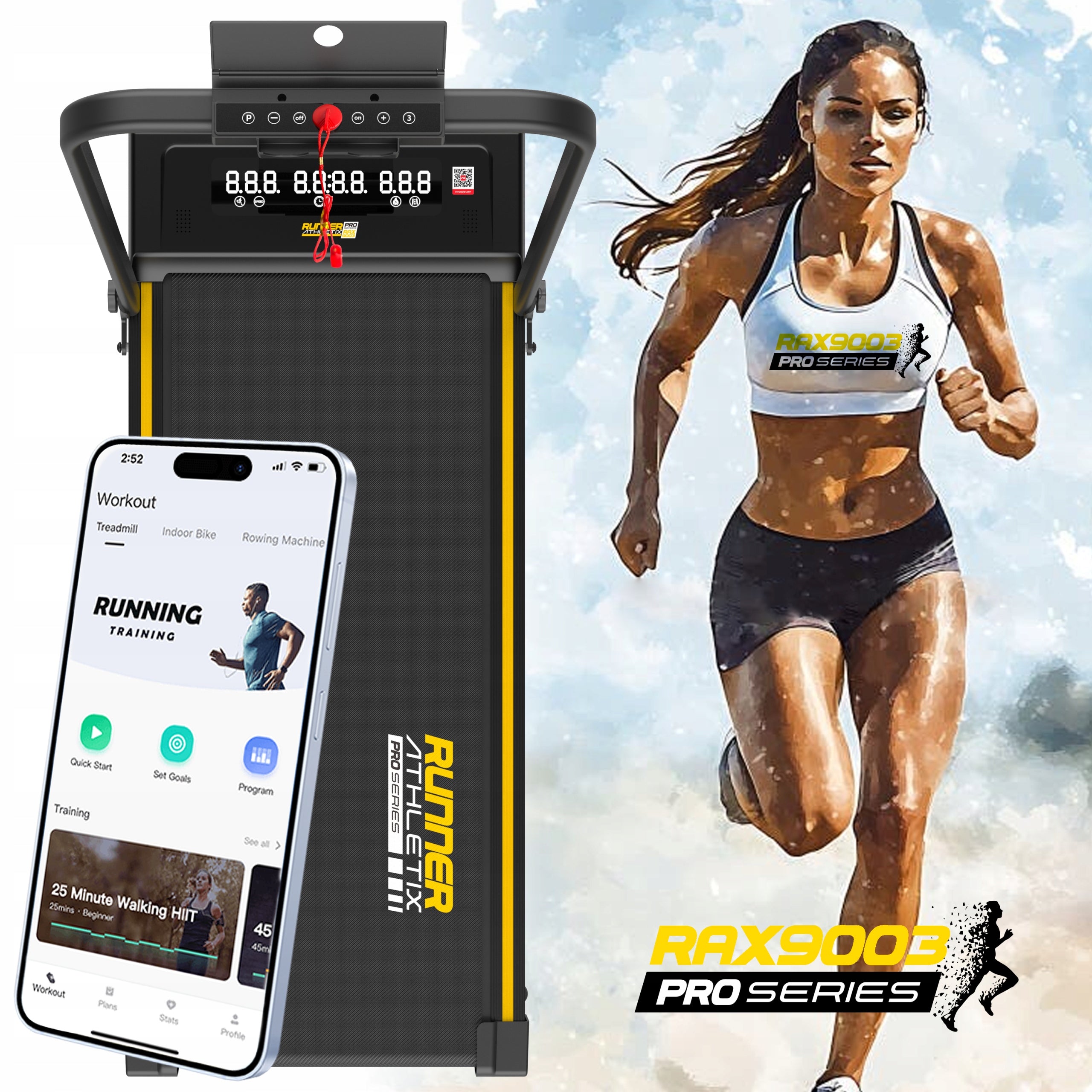 Electric Home Folding Treadmill Walkingpad Runner 12kmh b.silent RAX9003 Brand Runner Athletix