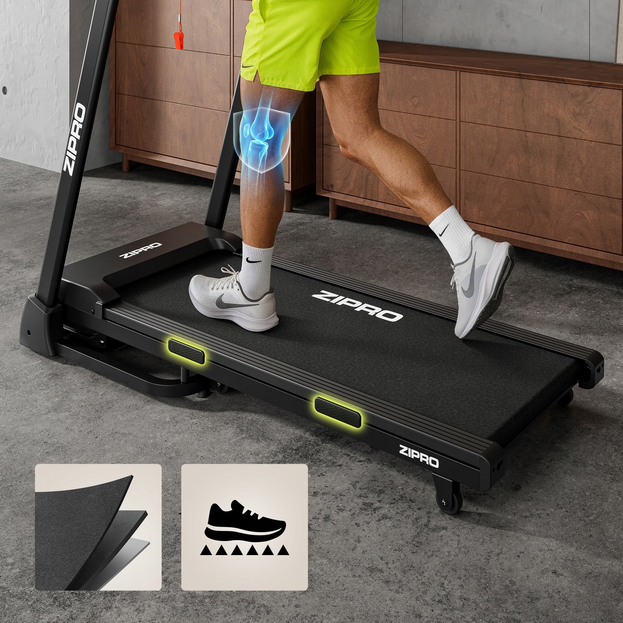 Electric Home Treadmill Folding Luma Belt Inclination Shock Absorption Zipro Model Luma