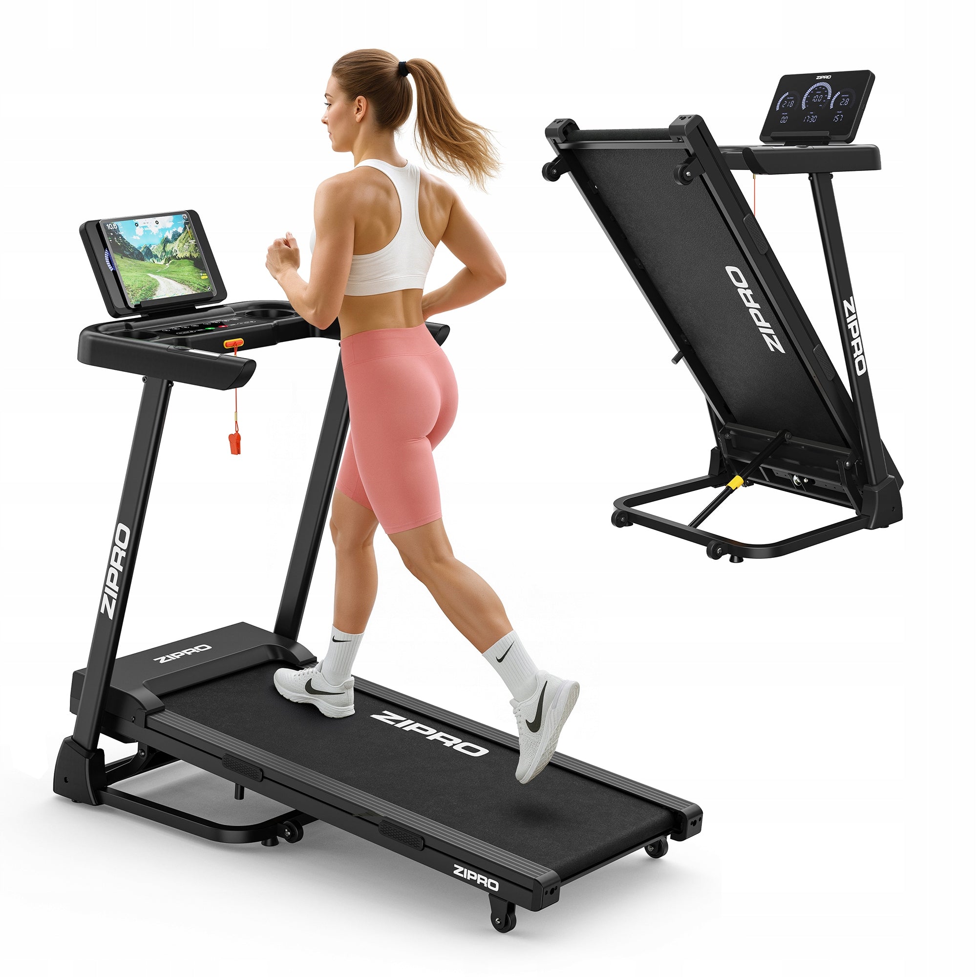 Electric Home Treadmill Folding Luma Belt Inclination Shock Absorption Zipro