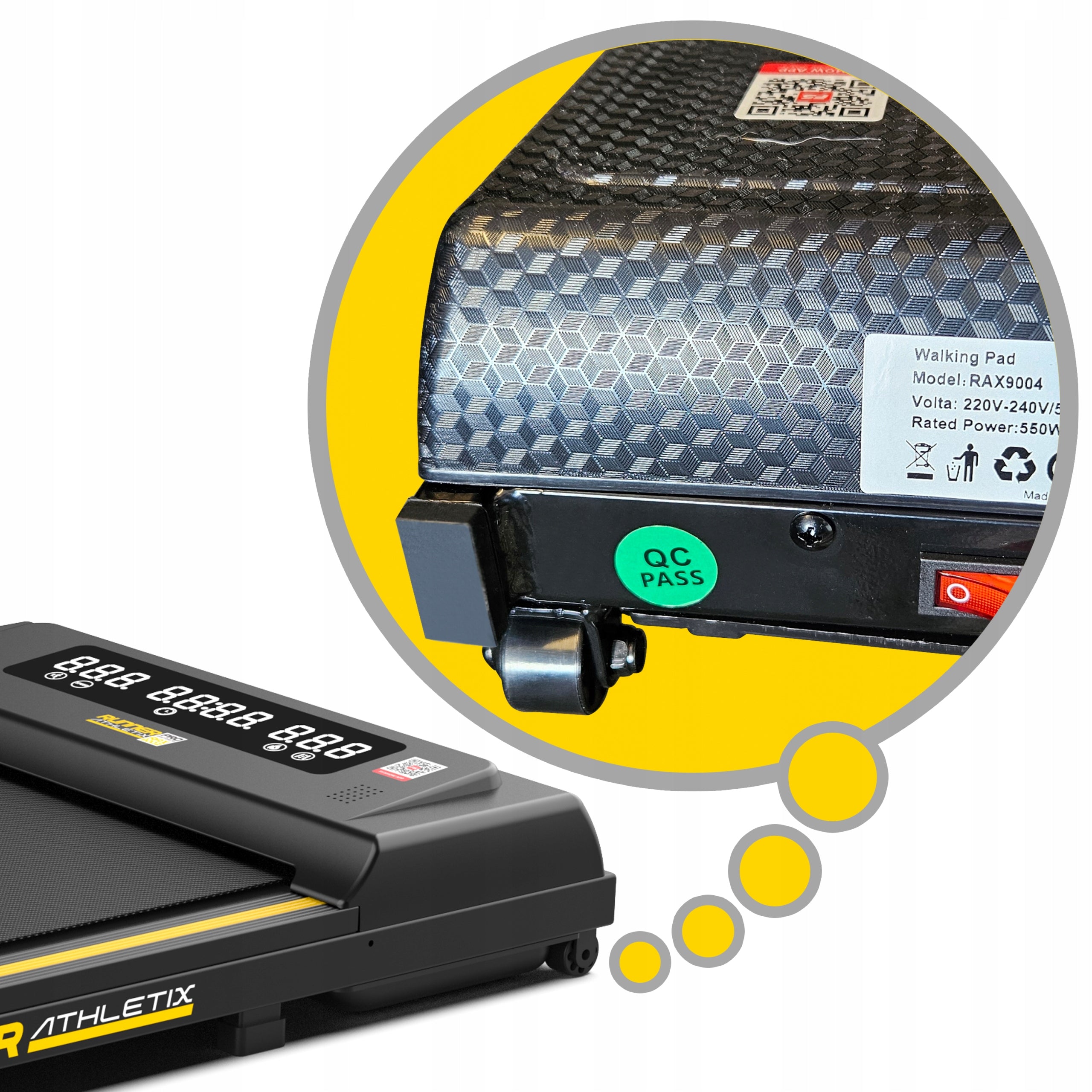Electric Home Treadmill Folding Walkingpad Runner 12kmh QUIET!! RAX9003 Maximum user weight 120 kg