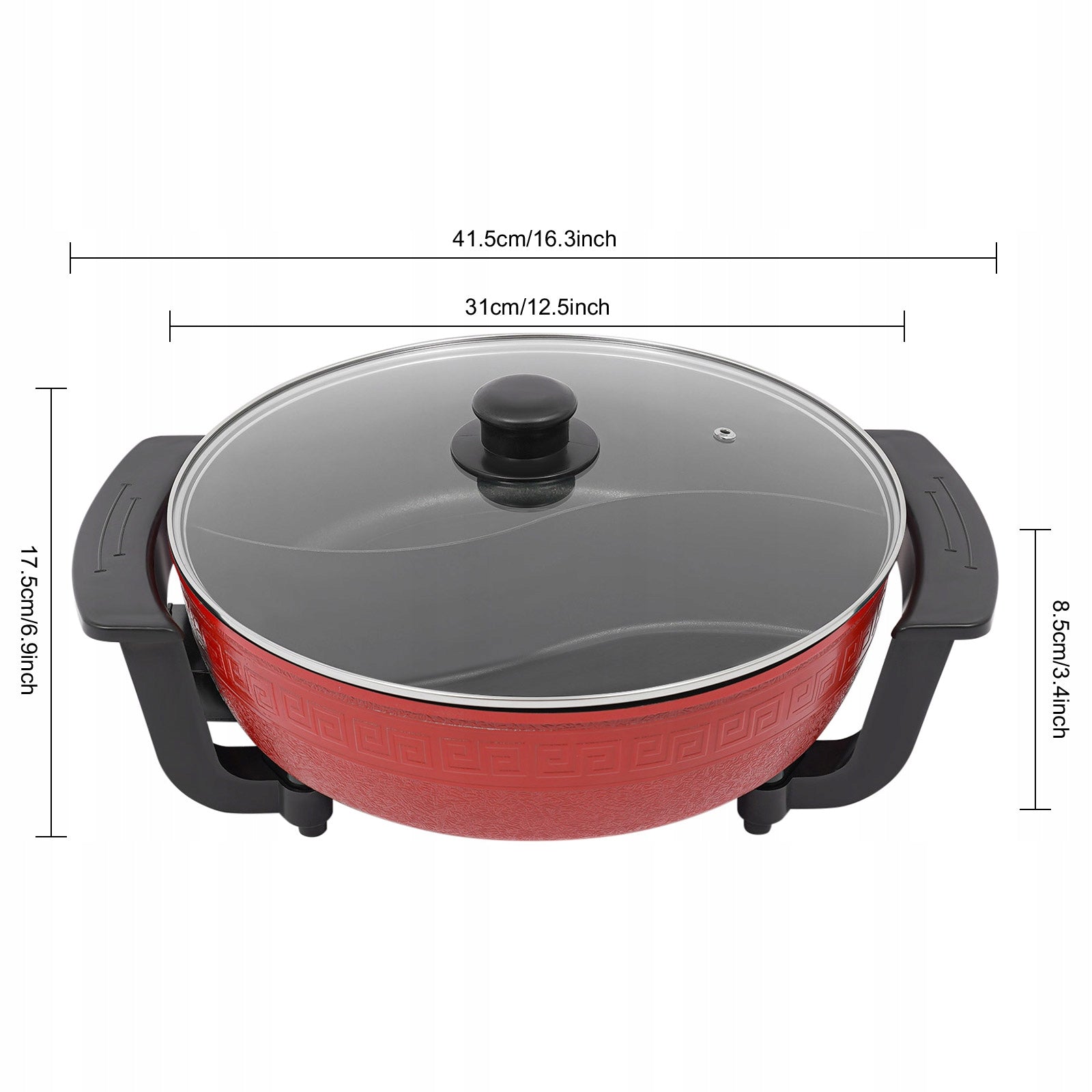 Electric Hot Pot 1360W 5 Temperature Levels 6L Brand no brand