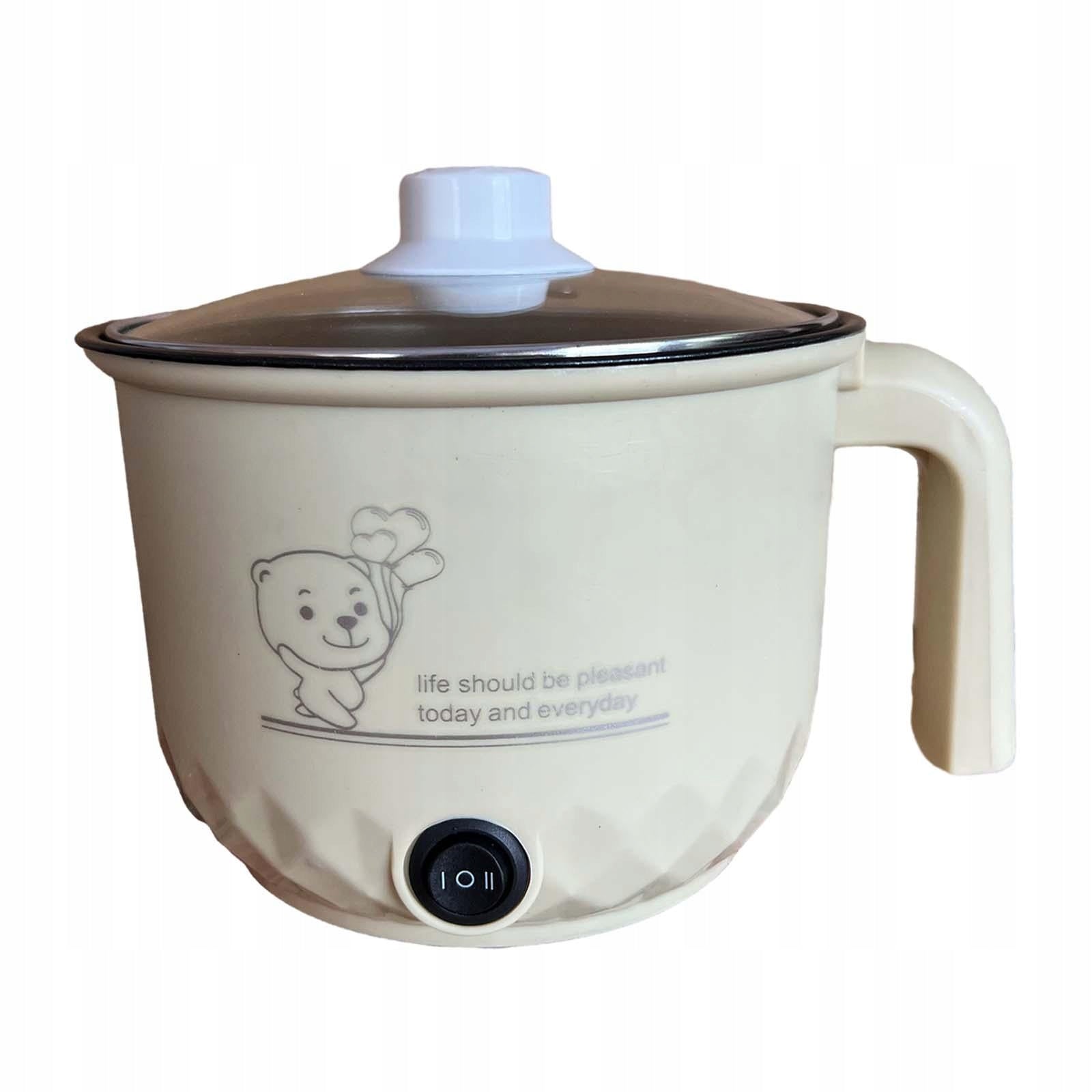 Electric Hot Pot, Small Rice Cooker, Household Portable Travel Khaki