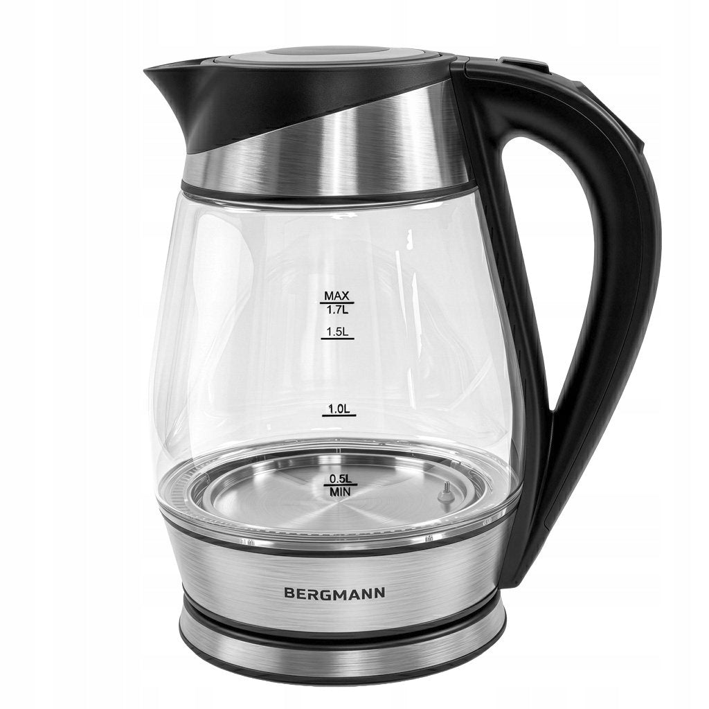 Electric Kettle Glass 1,7L BERGMANN 2200W with temperature control Brand Bergmann
