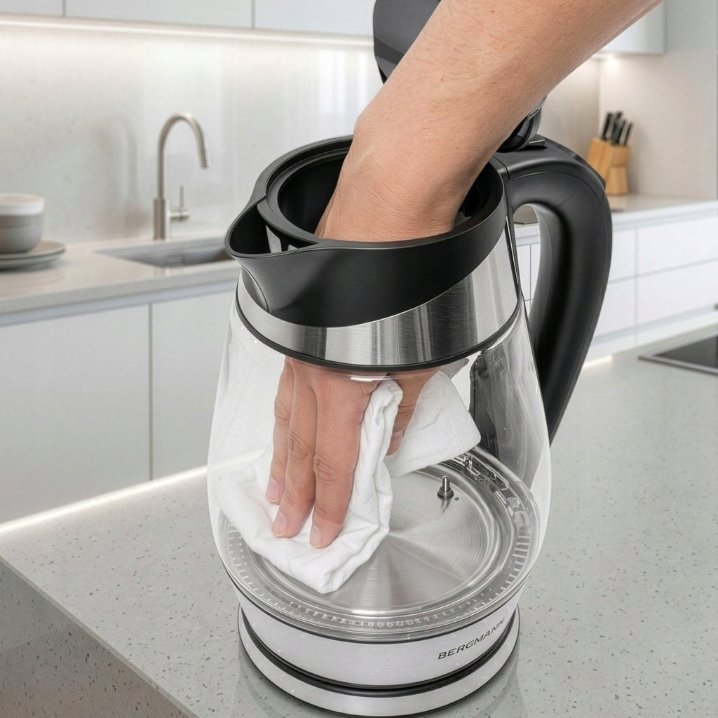 Electric Kettle Glass 1,7L BERGMANN 2200W with temperature control Packaging status original