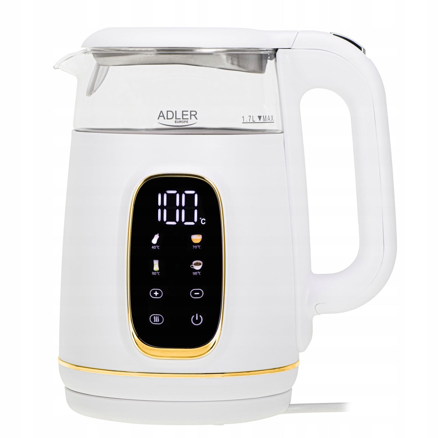 Electric Kettle Glass LED 1,7L 2200W Temperature Control Adler Packaging status original