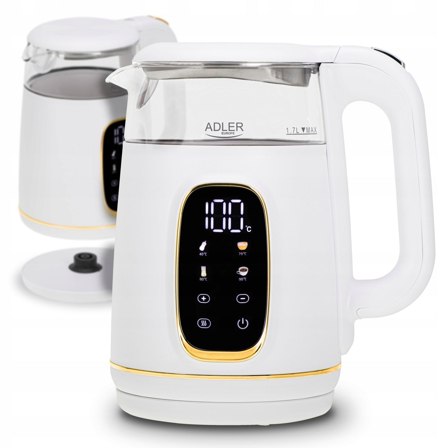 Electric Kettle Glass LED 1,7L 2200W Temperature Control Adler