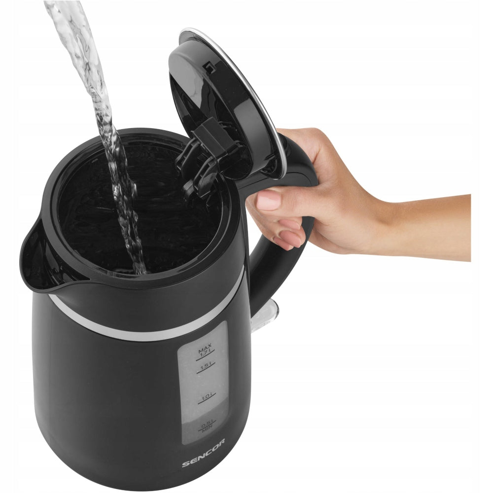 Electric Kettle Sencor SWK 2710BK 1,7Liter 2200W ELEGANT BLACK Safety automatic shutdown when removed from the base