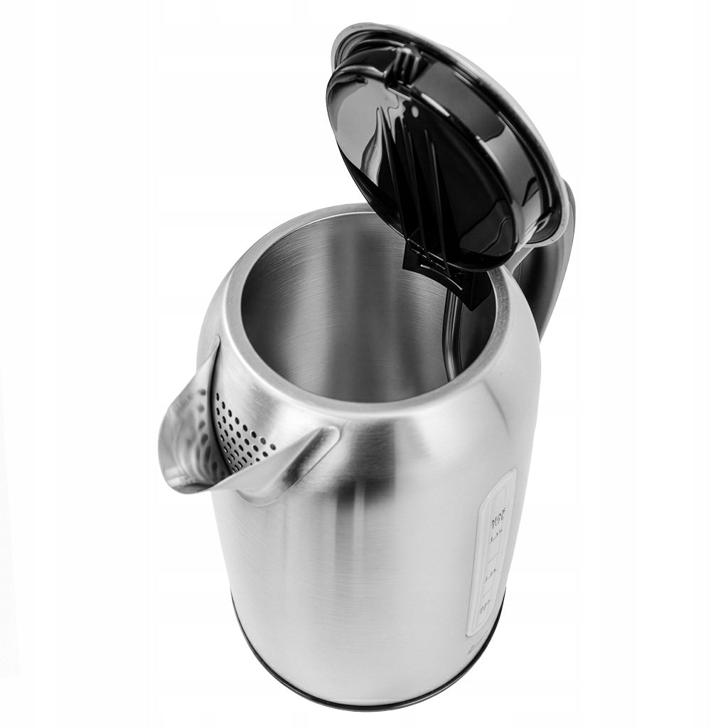 Electric Kettle Stainless Steel 1,7L BERGMANN 2200W Rotating Base Dominant color silver/gray