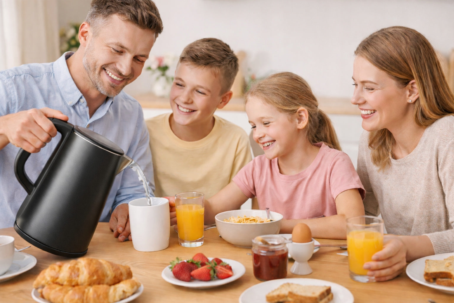 Electric Kettle Wireless 1,6 L Adjustable Dechlorination |LED|Black Dominant color black