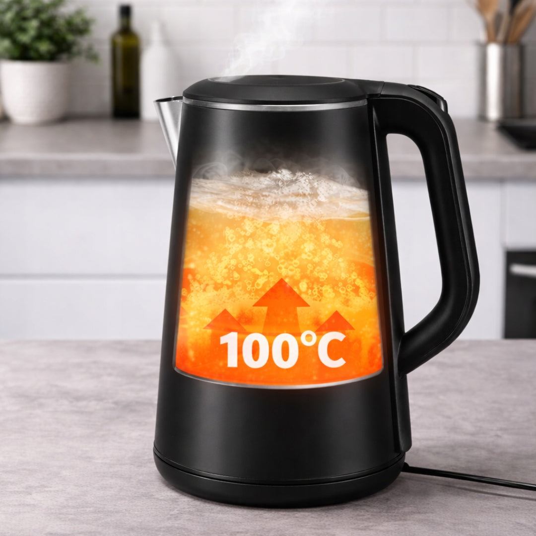 Electric Kettle Wireless 1,6 L Adjustable Dechlorination |LED|Black Power 1500 W