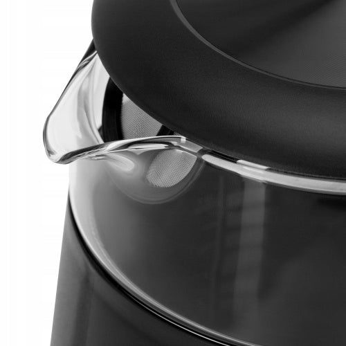 Electric Kettle Wireless Black Adjustable Temperature LED Glass Dominant color black