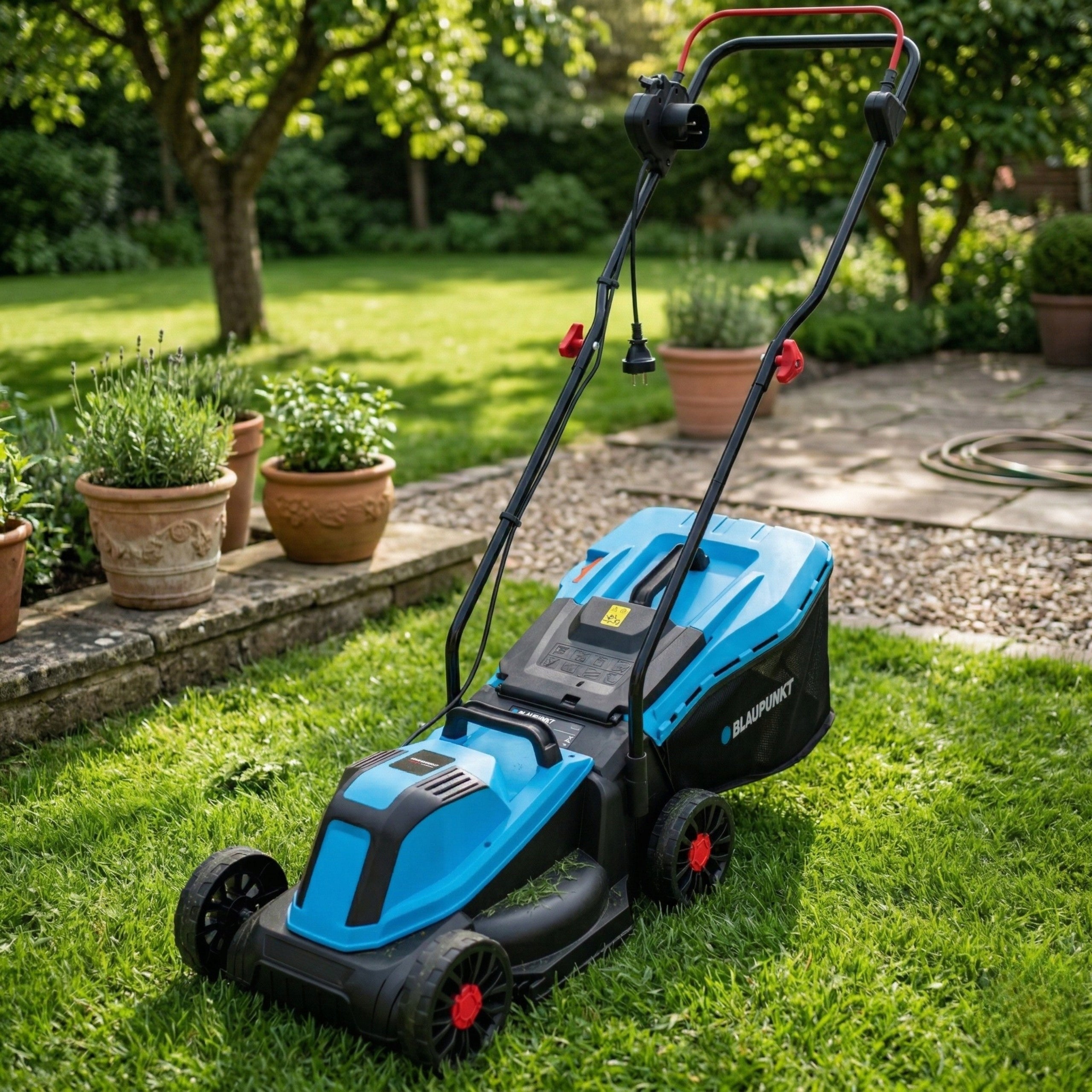 Electric Lawn Mower BLAUPUNKT 1800W 33cm LIGHTWEIGHT 35L Basket Adjustable Model LM2010
