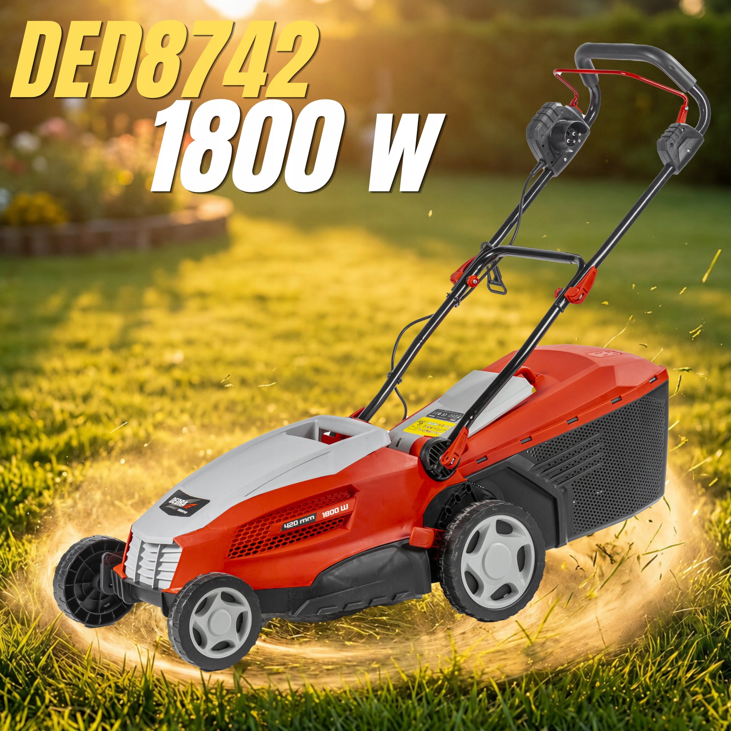 Electric Lawn Mower Engine 1800W 42 cm for Grass Basket 40 Liters Strong DEDRA Brand Dedra