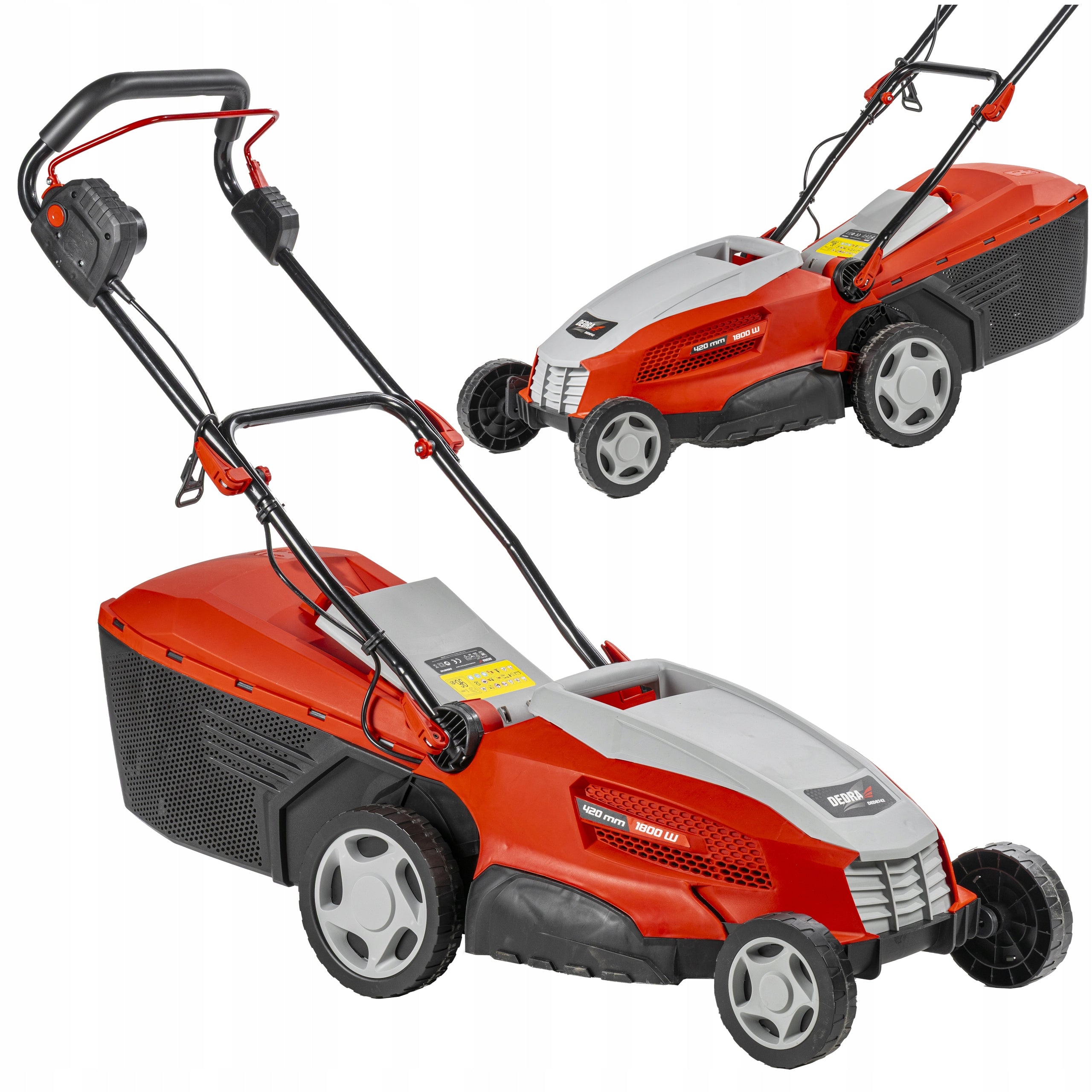 Electric Lawn Mower Engine 1800W 42 cm for Grass Basket 40 Liters Strong DEDRA