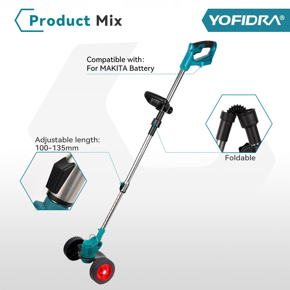 Electric Lawn Mower Handheld Length Adjustable Cutter Cordless Trimmer Packaging status original